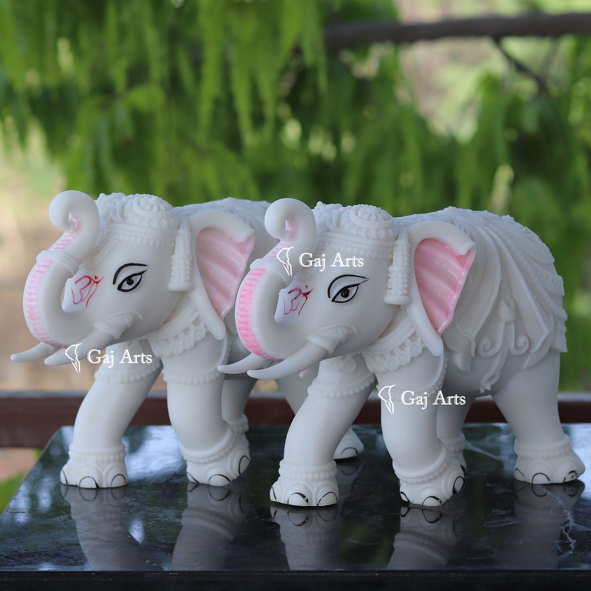 Korean Marble  Elephant Statue | 10 Inch