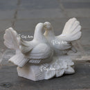 White Marble Pigeon Sculpture | 18 Inch