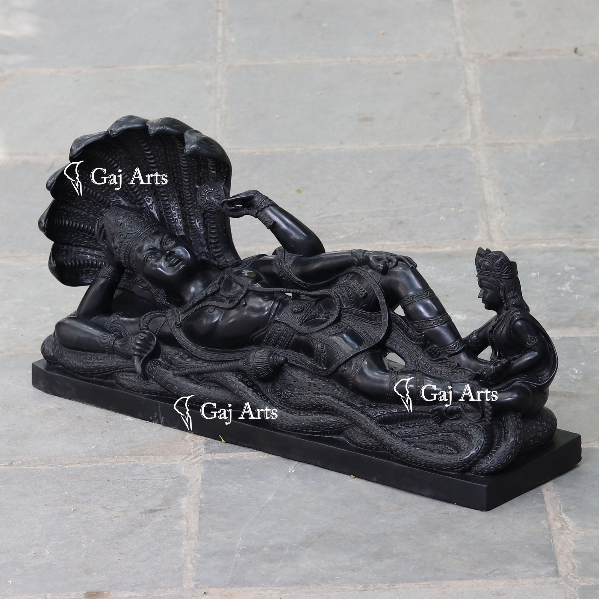 Black Marble Vishnu Ji Statue | 42 Inch