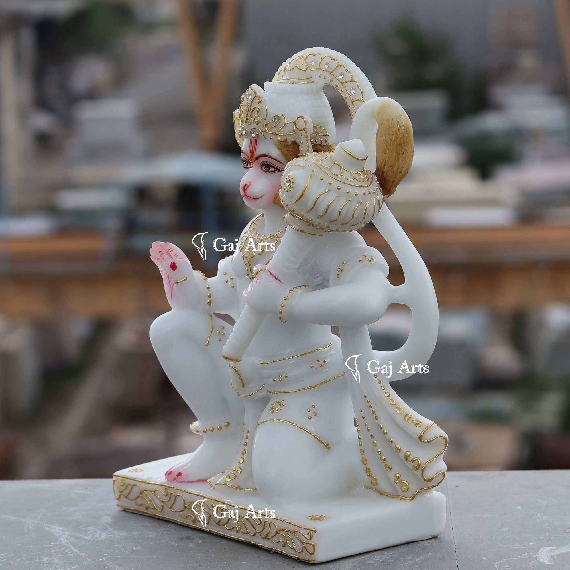 Ethiopia Marble Hanuman Ji Idol | 12 Inch