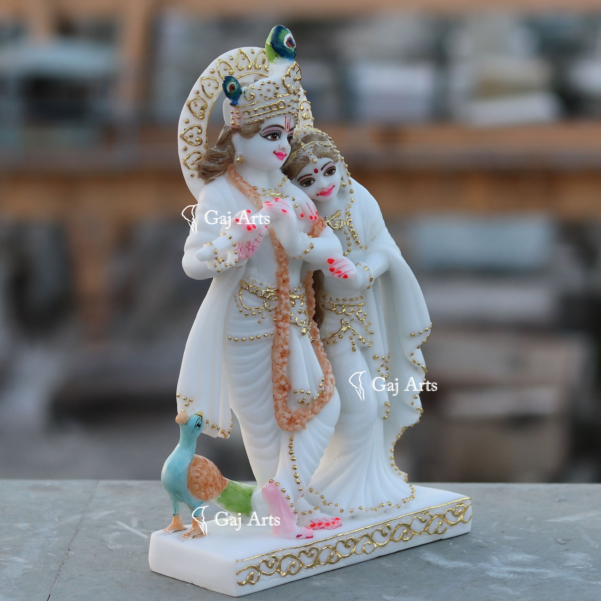 White Marble Ethiopia Radha Krishna Jodi | 12 Inch