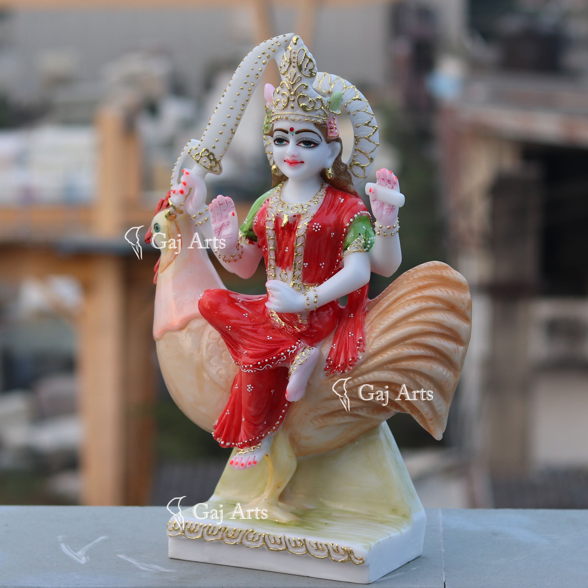 Marble Bahu Charni Mata Idol | 18 Inch