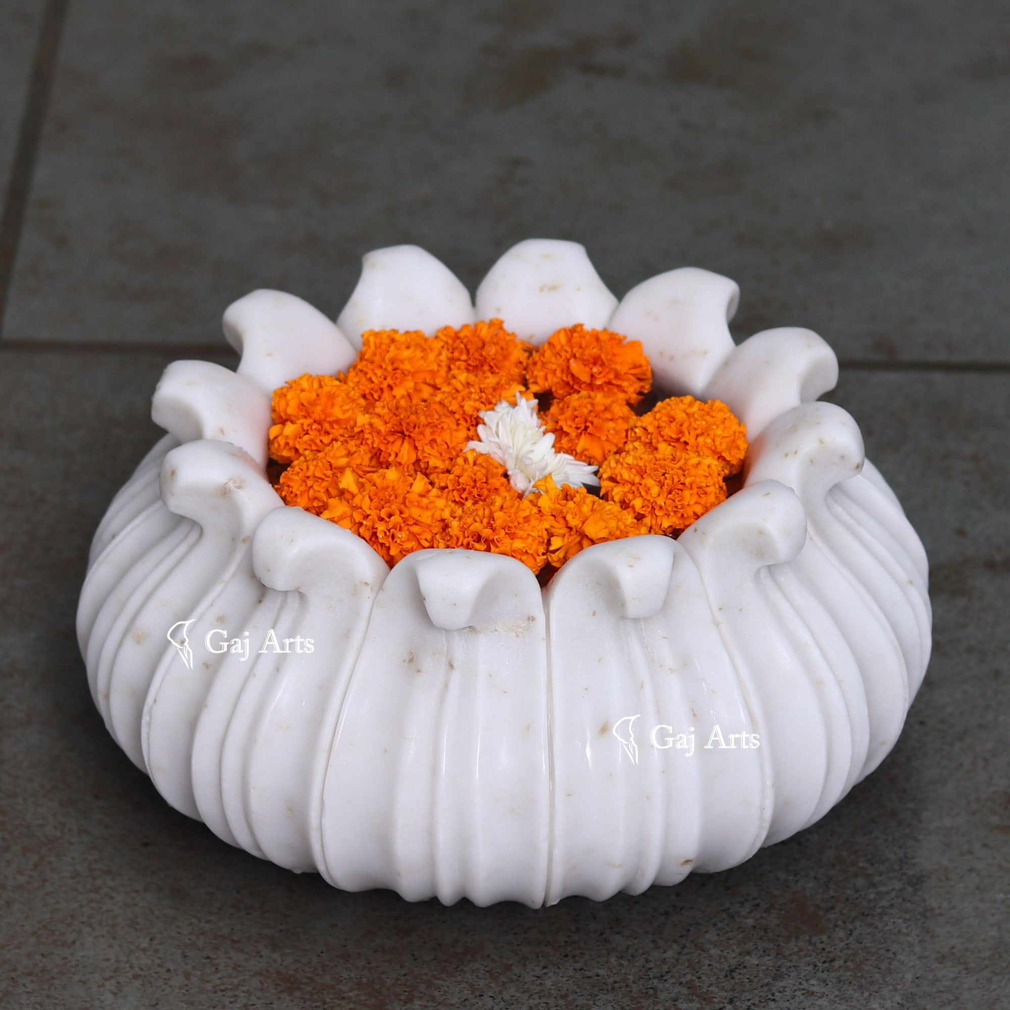 White Marble Elegant Decorative Bowl | 12 Inch