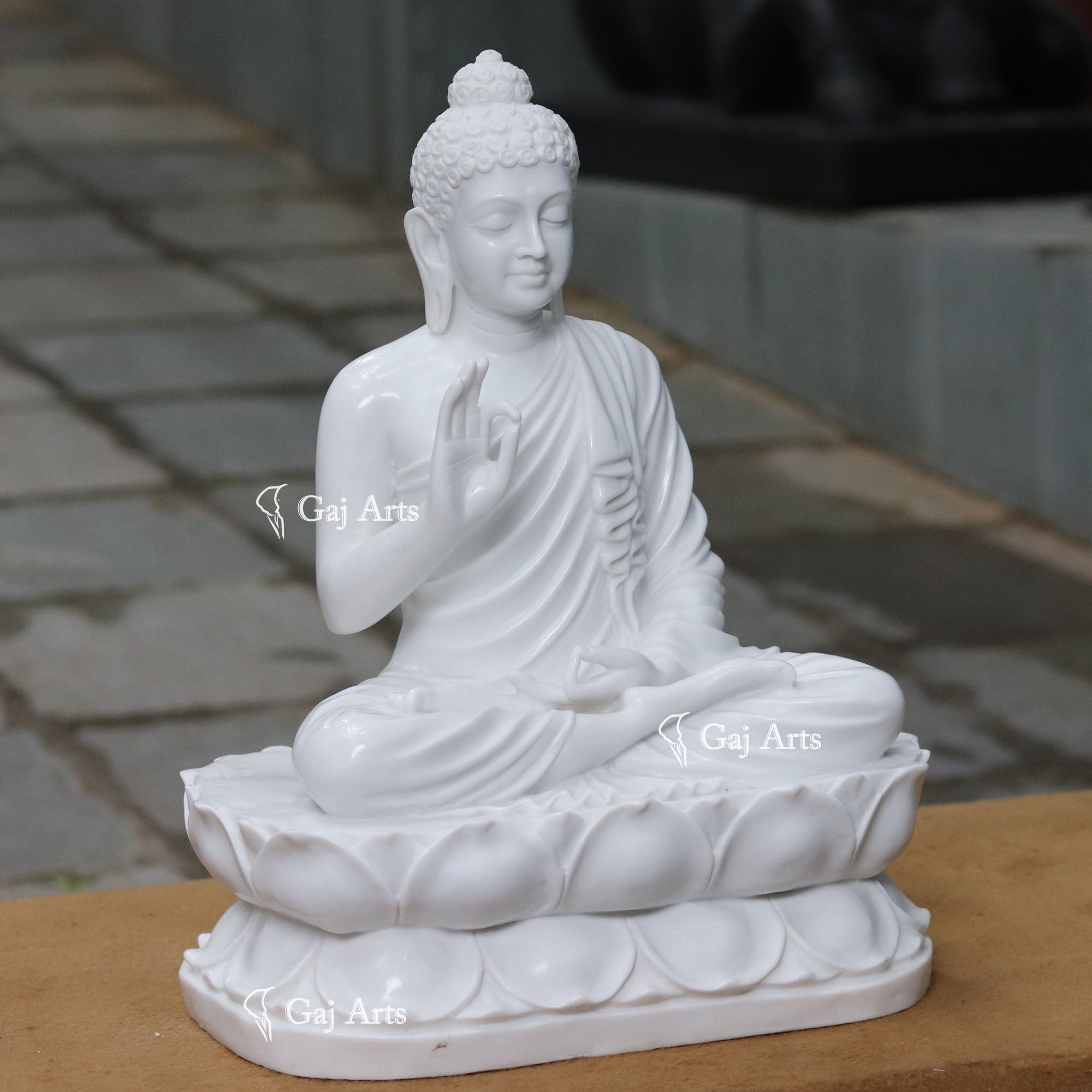 White Marble Buddha Statue | 24 Inch