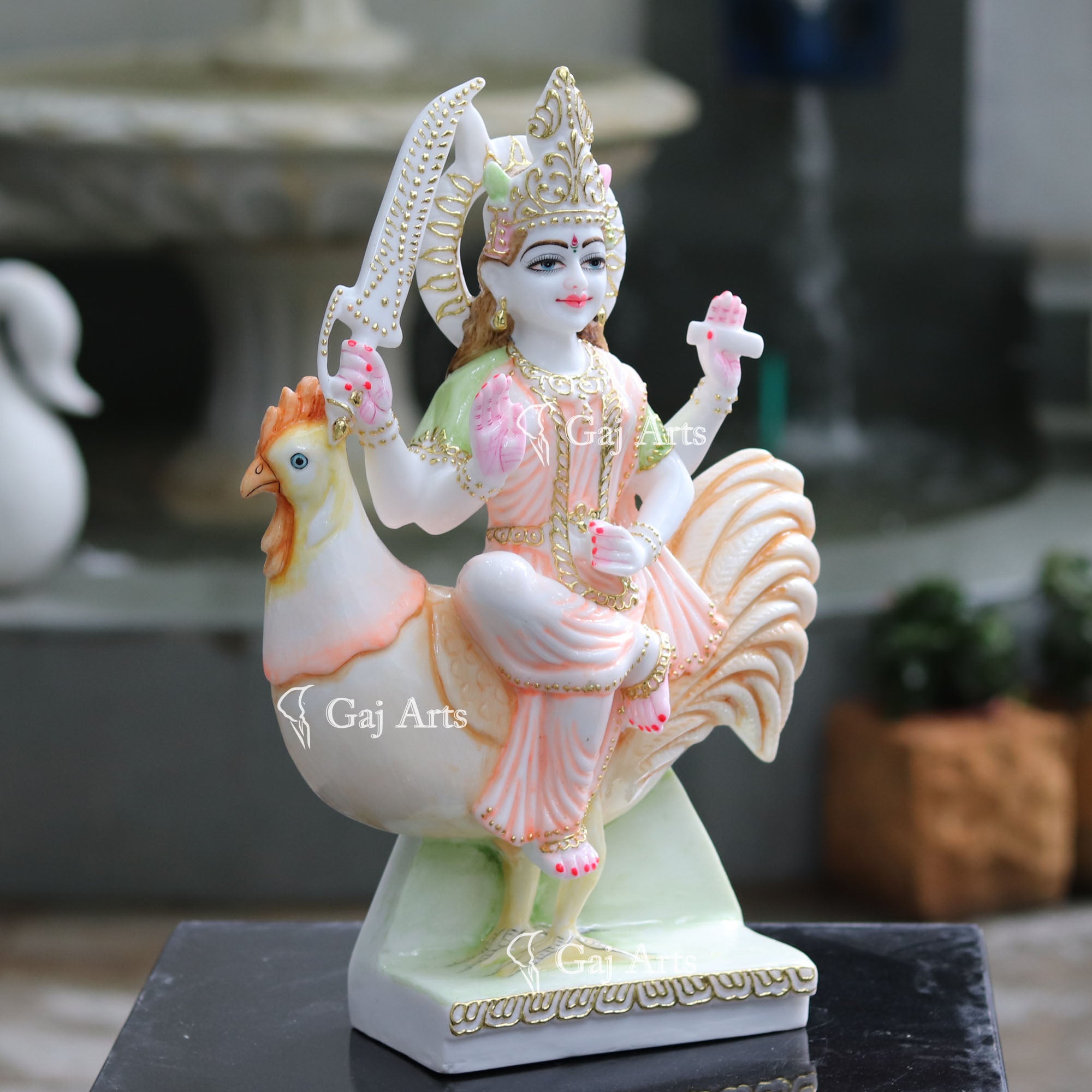White Marble Bahu Charni Mata Idol | 18 Inch