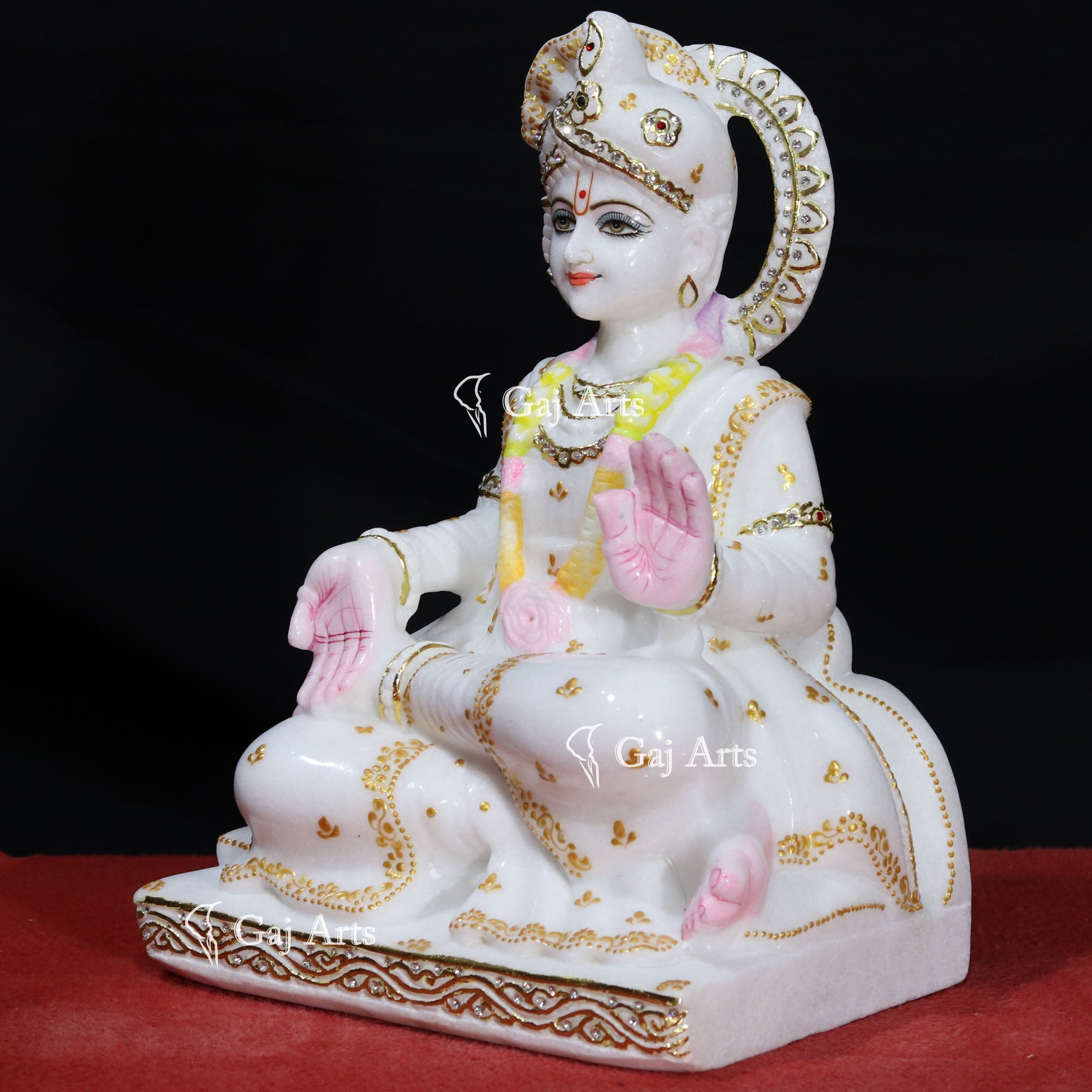 White Makrana Marble Swami Narayan Idol | 15 Inch