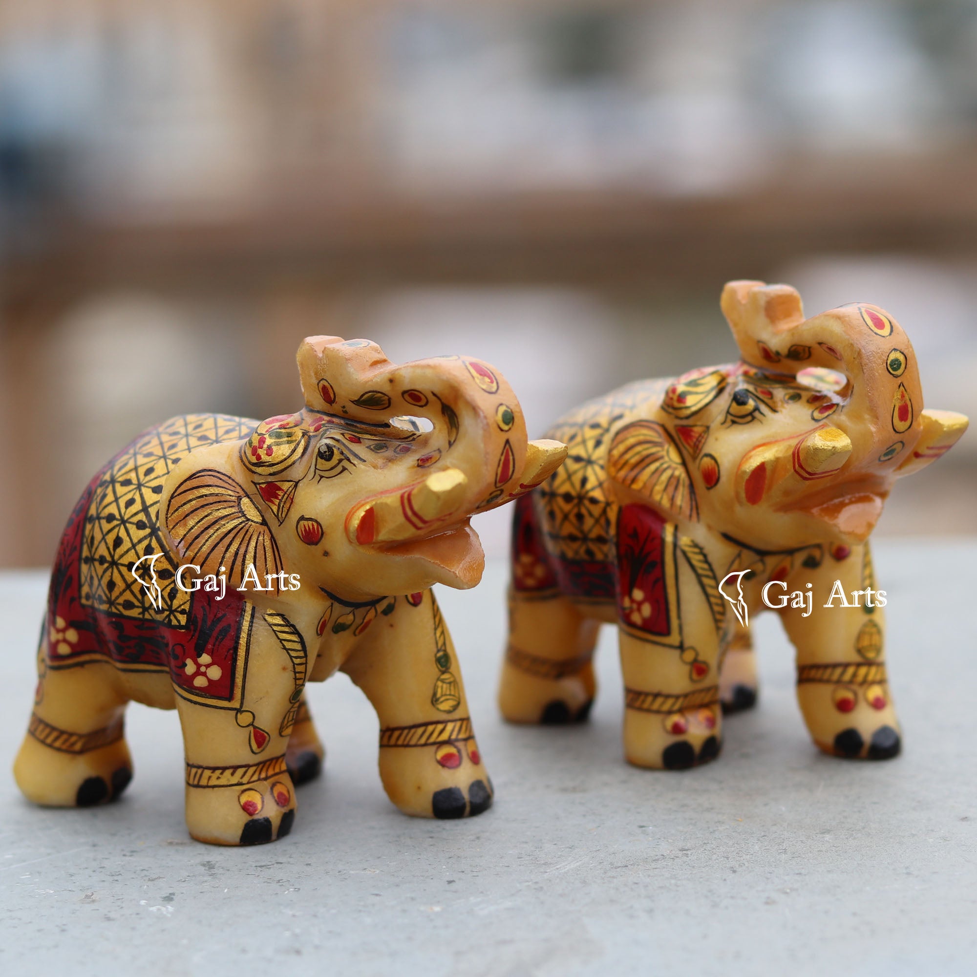 White Marble Elephant Statue | 3 Inch