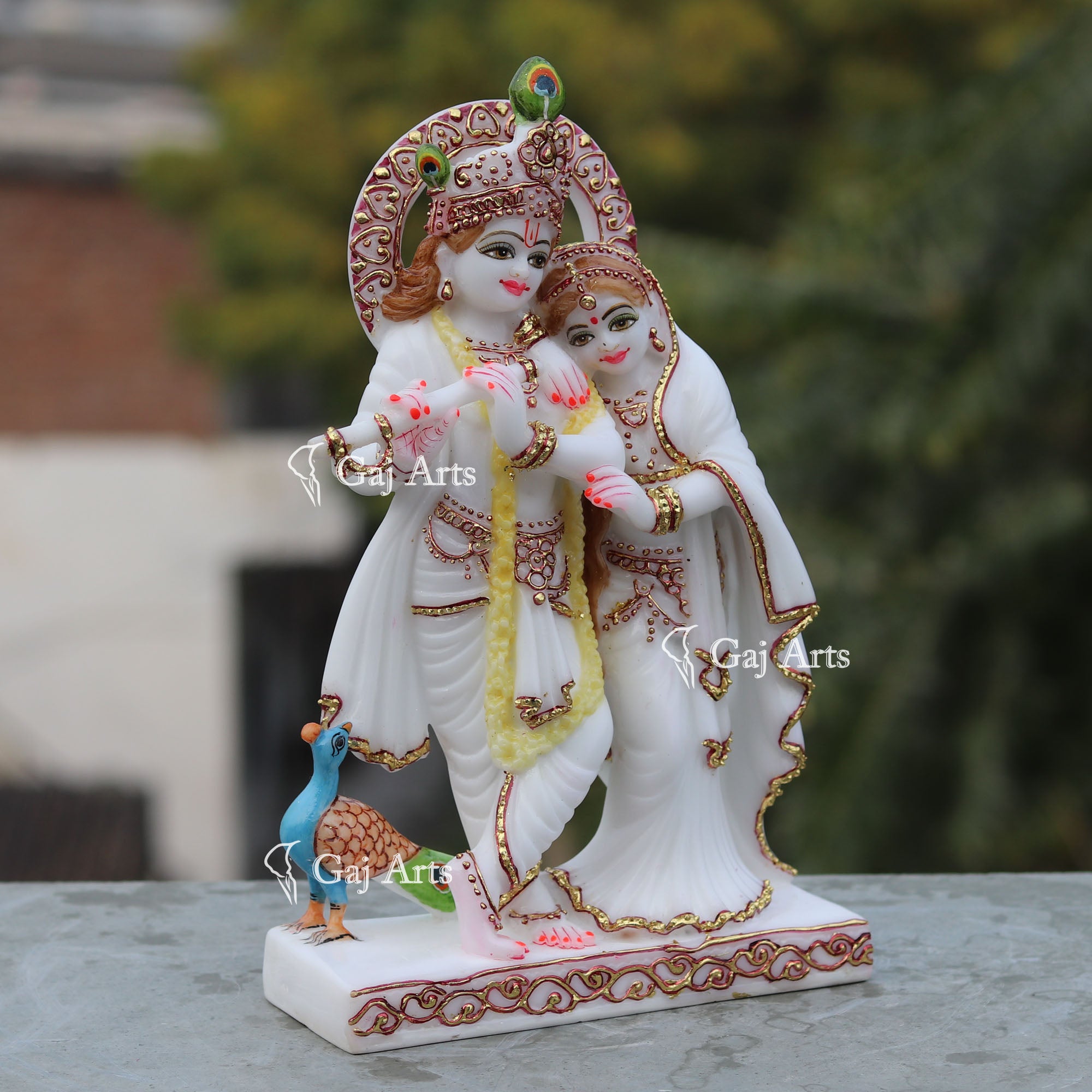 White Marble Radha Krishna Jodi | 12 Inch