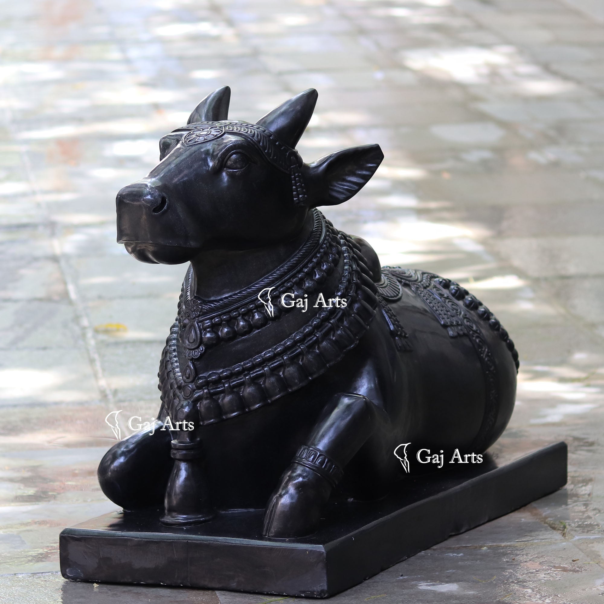 Black Marble Nandi Idol | 36 Inch