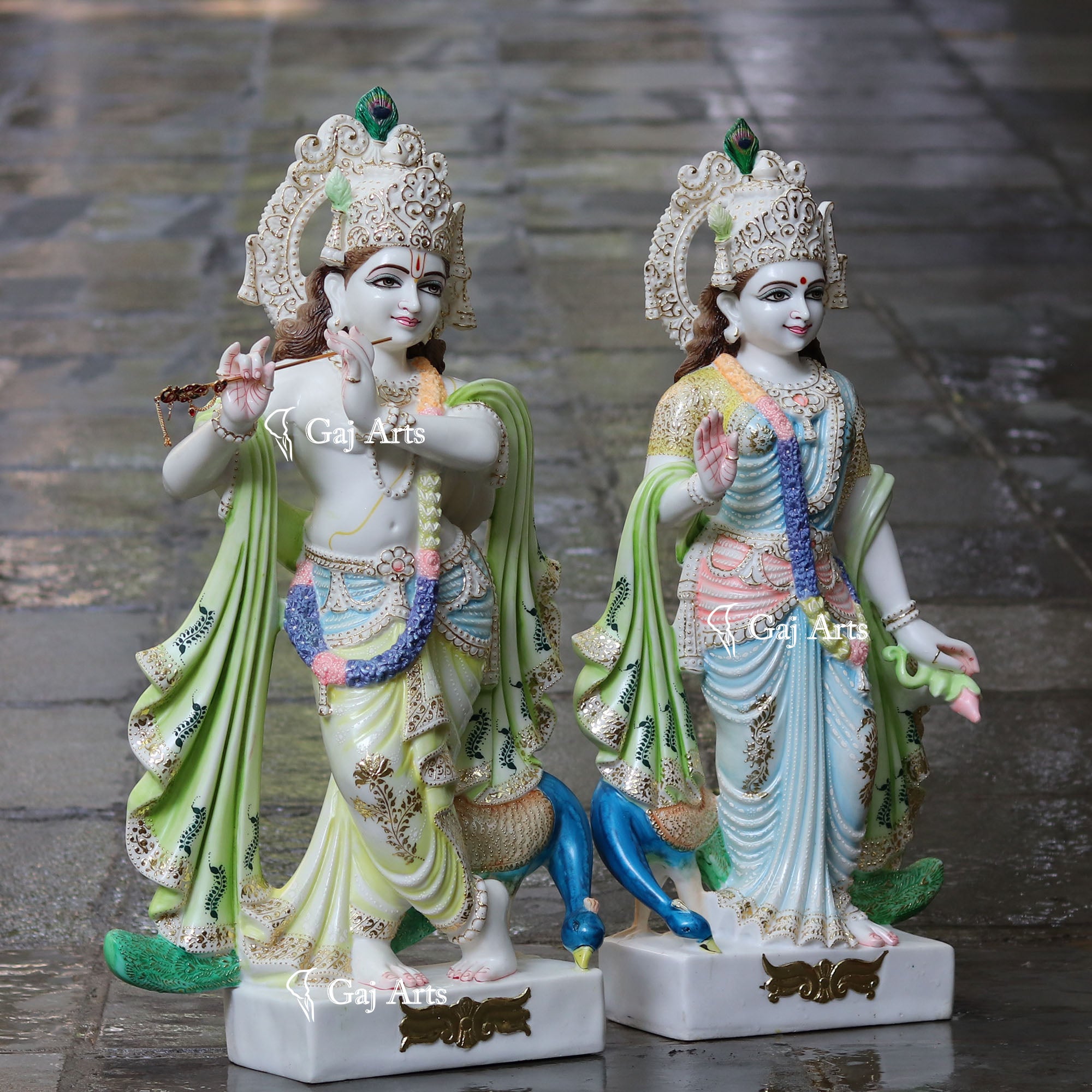 Korean Marble  Radha Krishna Idol | 30 Inch