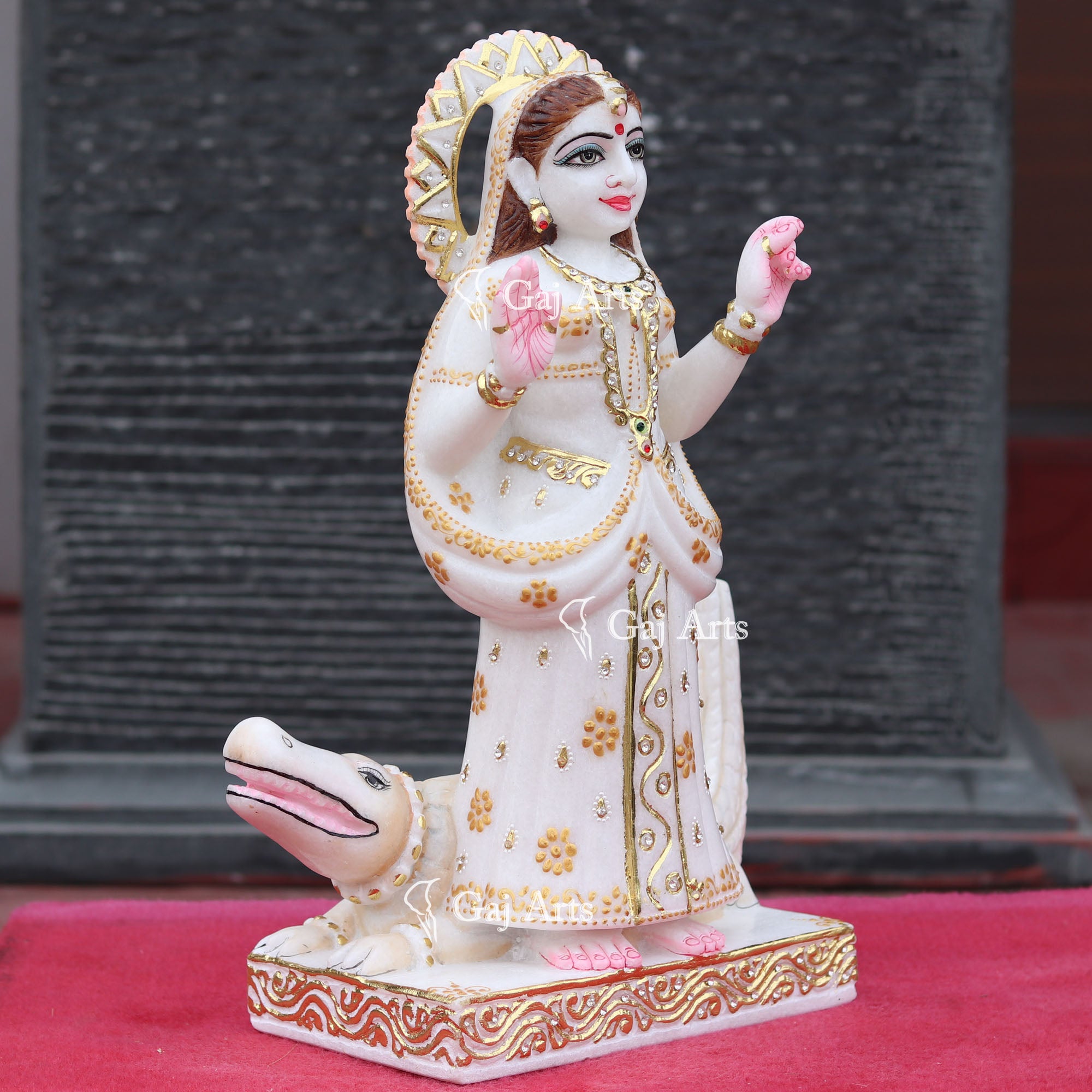 White Makrana Marble Khodiyar Maa Idol | 18 Inch
