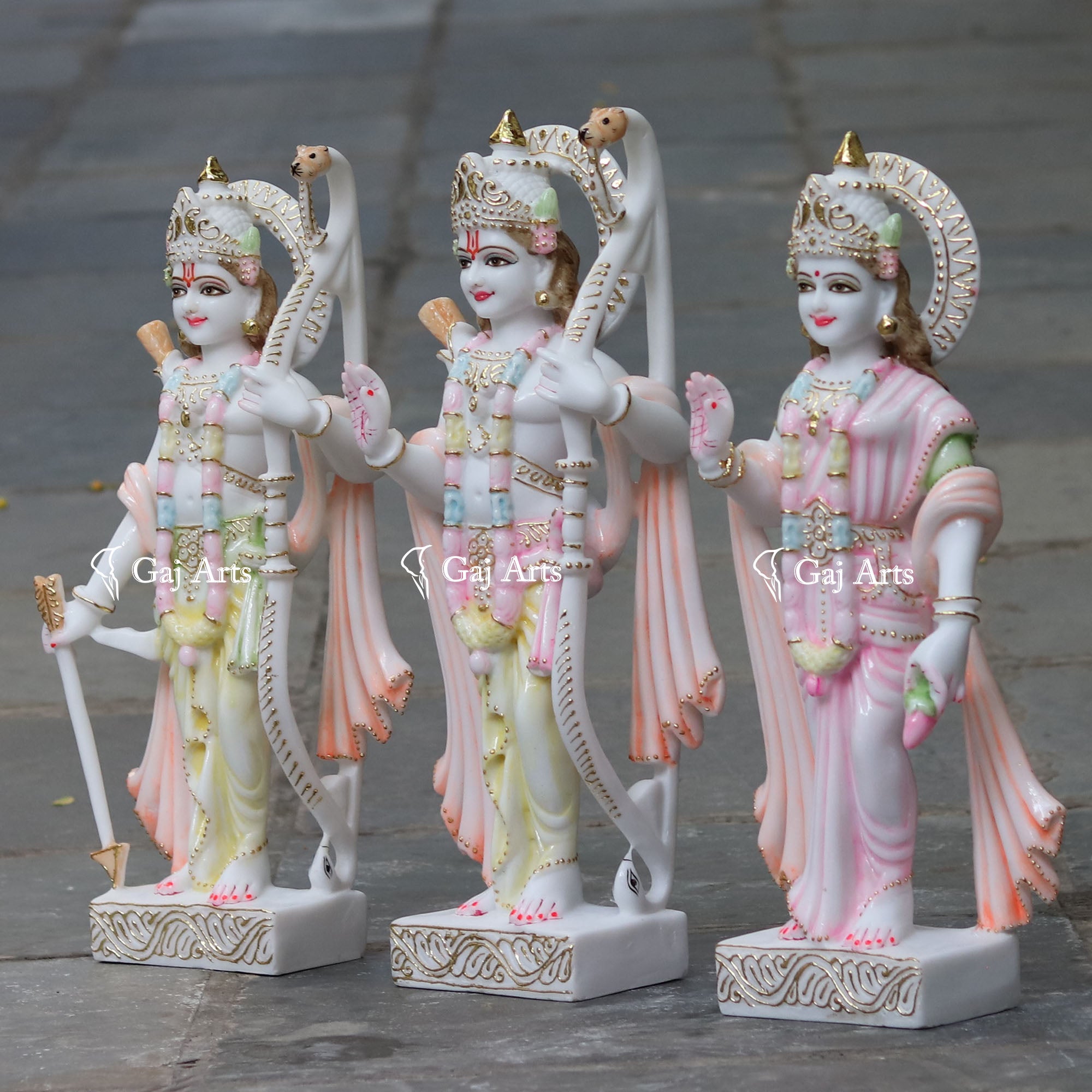 White Marble Ethiopia Ram Jodi Statue | 24 Inch
