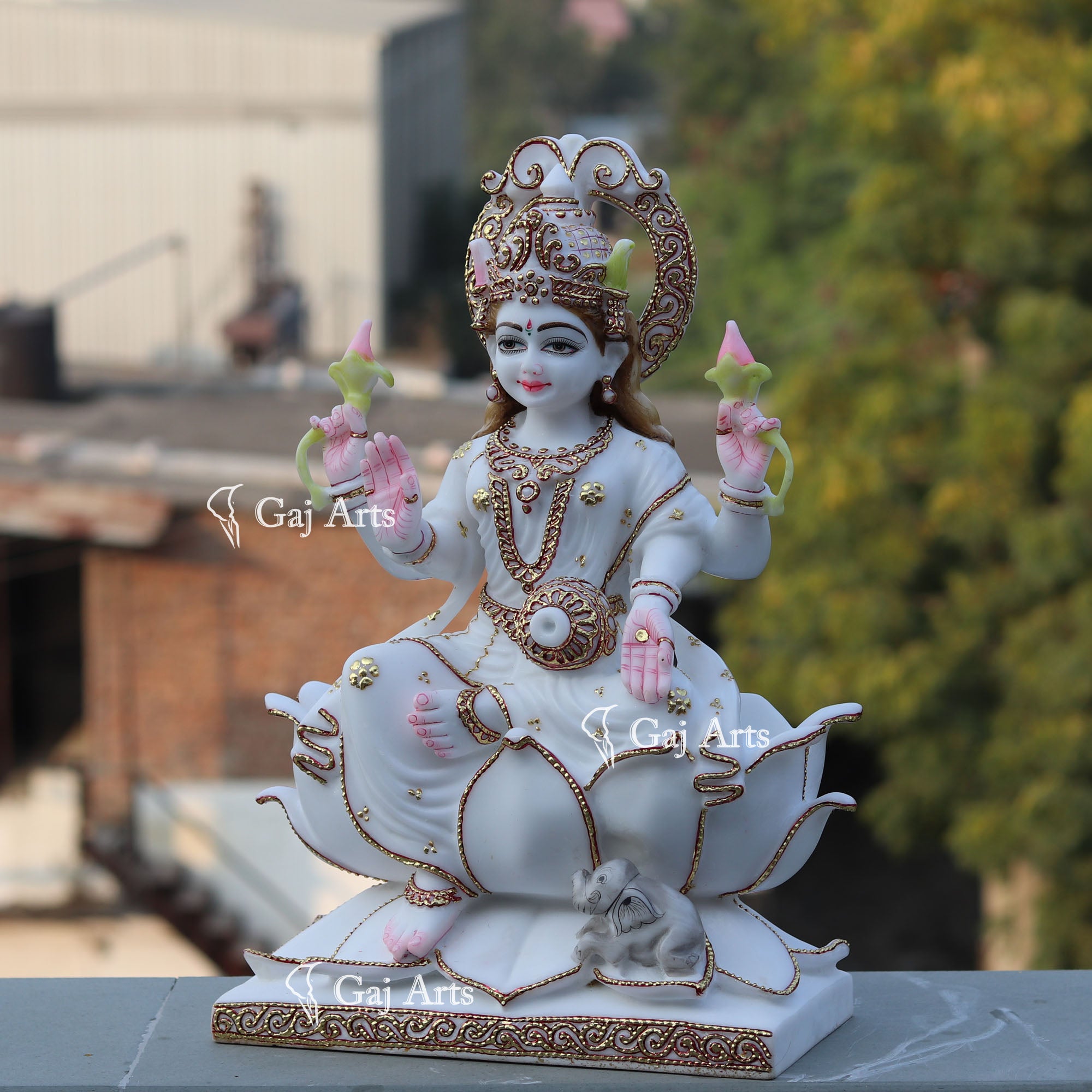 White Marble Laxmi Mata Statue | 18 Inch