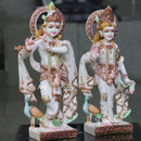 White Marble Radha Krishna Sculpture | 18 Inch
