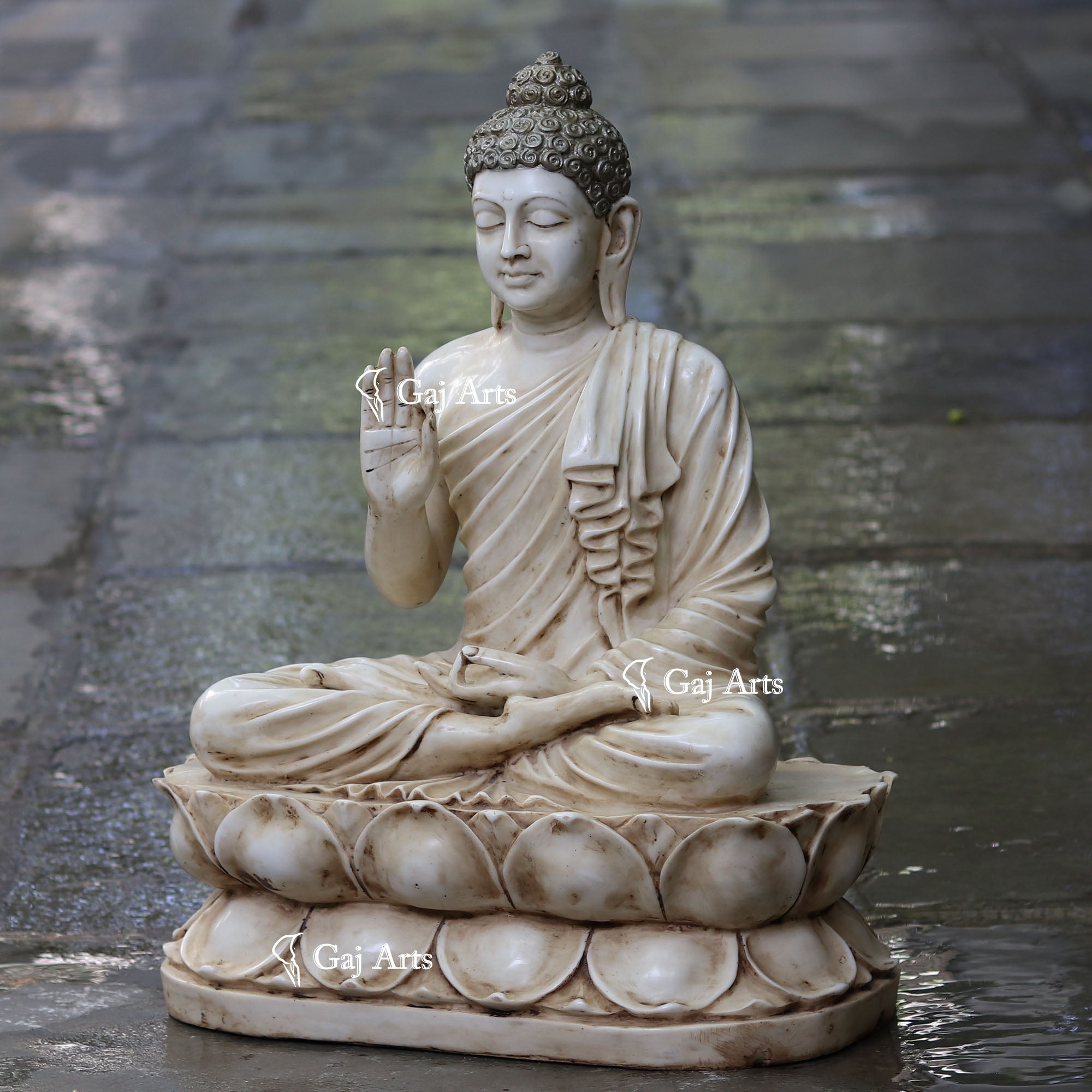Korean Marble Buddha Statue | 24 Inch