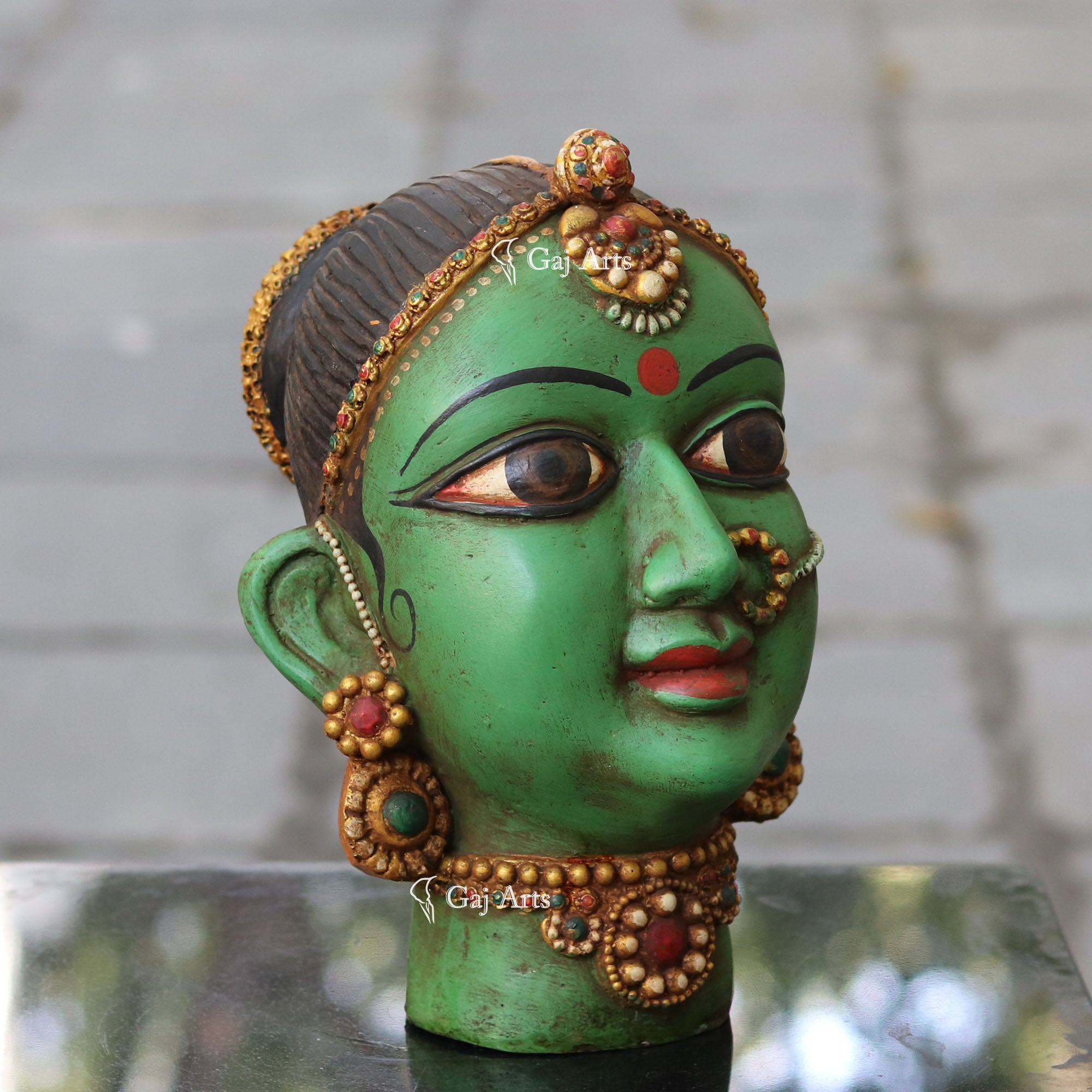 Elegant Wooden Bani Thani Sculpture | 12 Inch