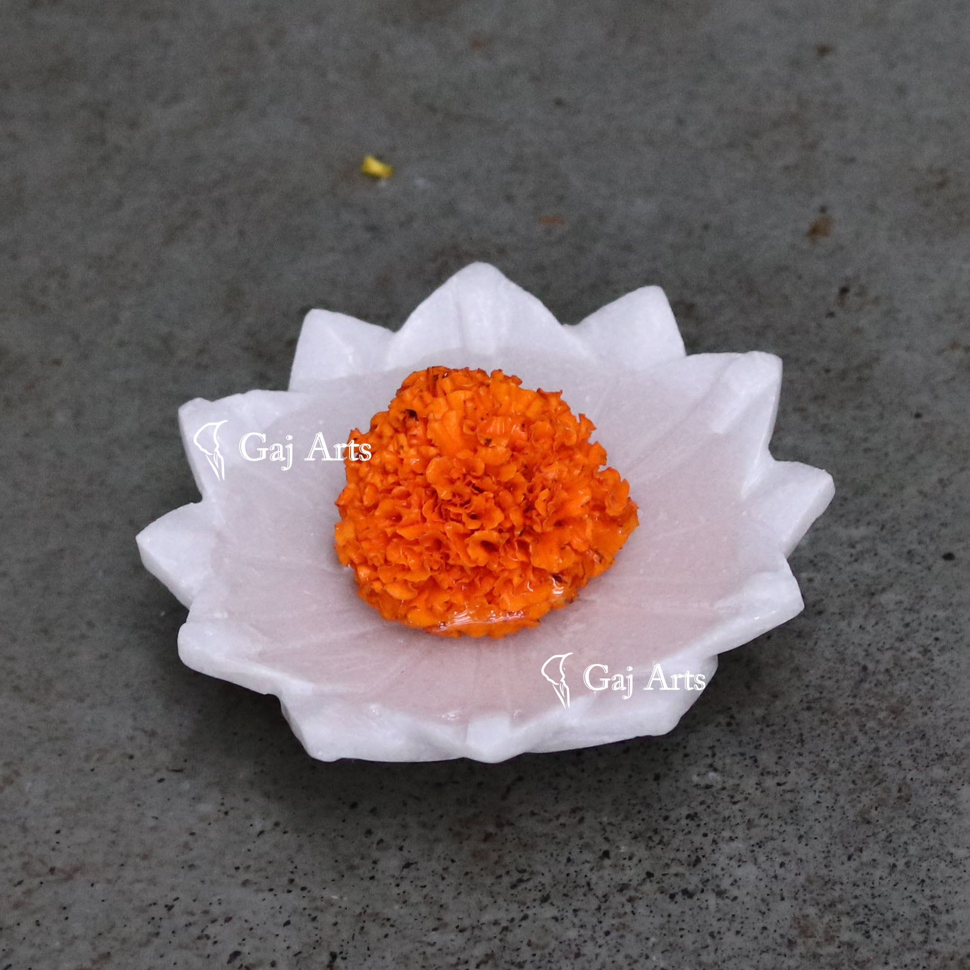 White Marble Petite Floral Bowl | 5 Inch