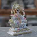 White Marble Lakshmi Mata Statue | 7 Inch