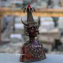 Dhokra Art Tribal Head Sculpture | 12 Inch