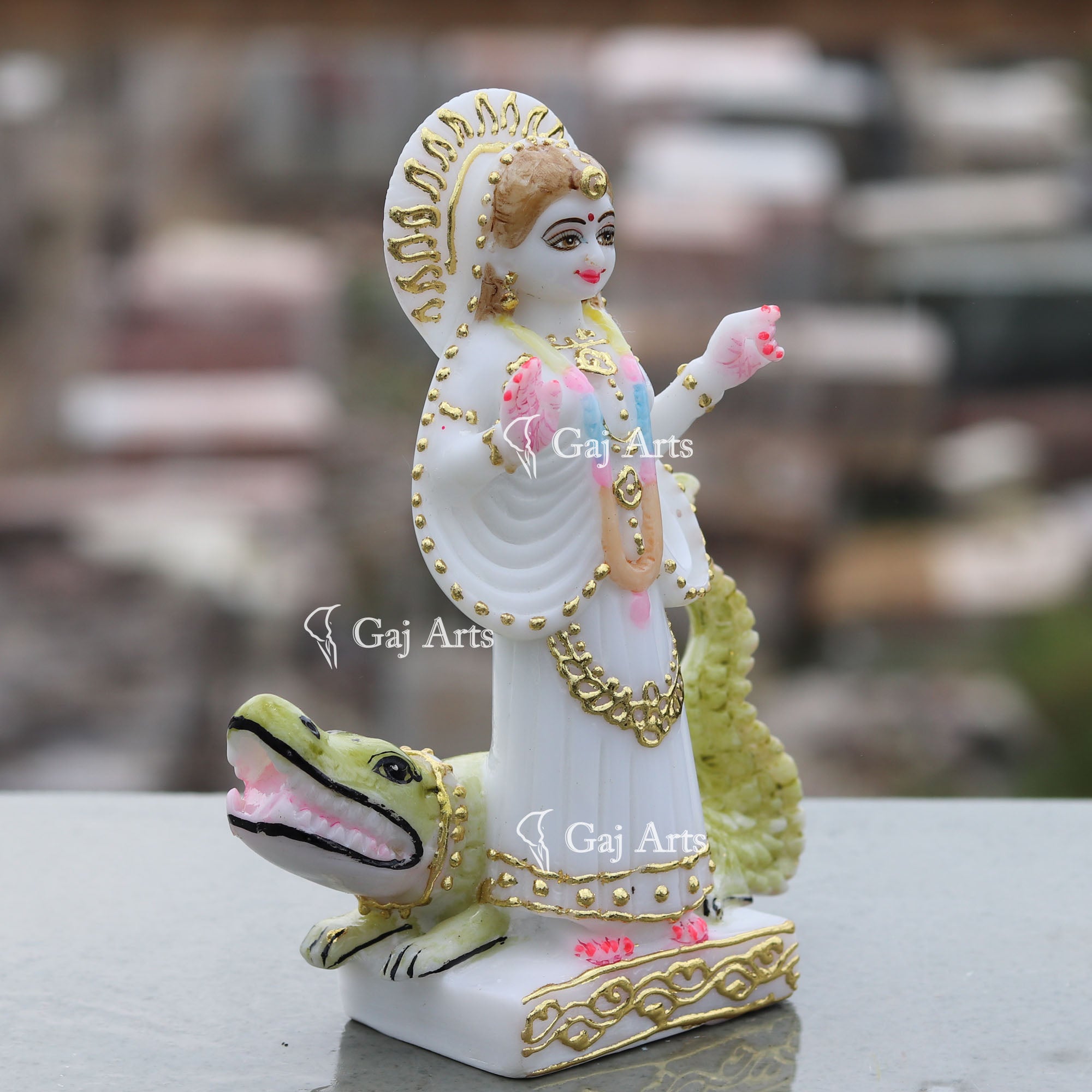 White Marble Khodiyar Maa Idol | 7 Inch