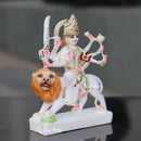 White Marble Durga Maa Idol | 7 Inch