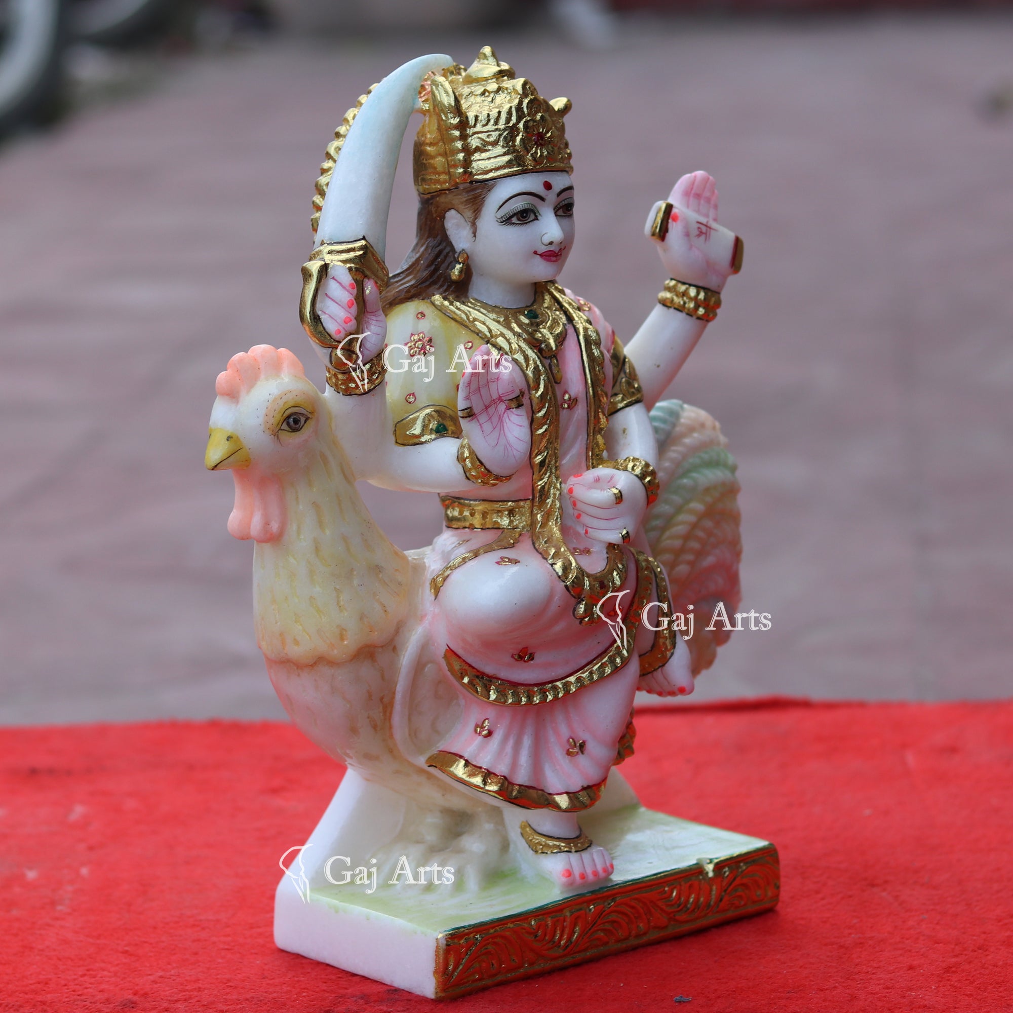 Marble Bahu Charni Mata Idol | 12 Inch