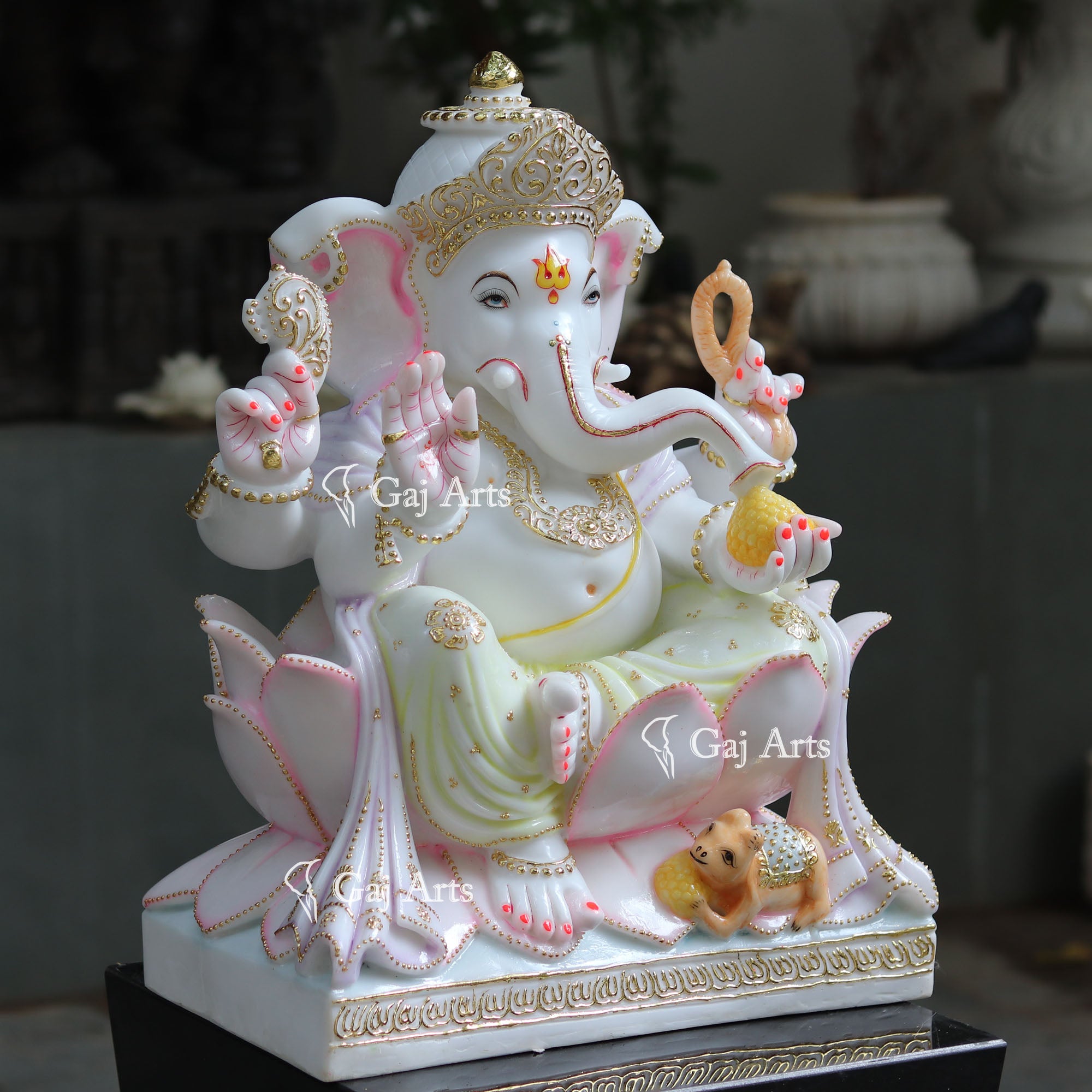 White Marble Ethiopia Ganesh Idol | 24 Inch