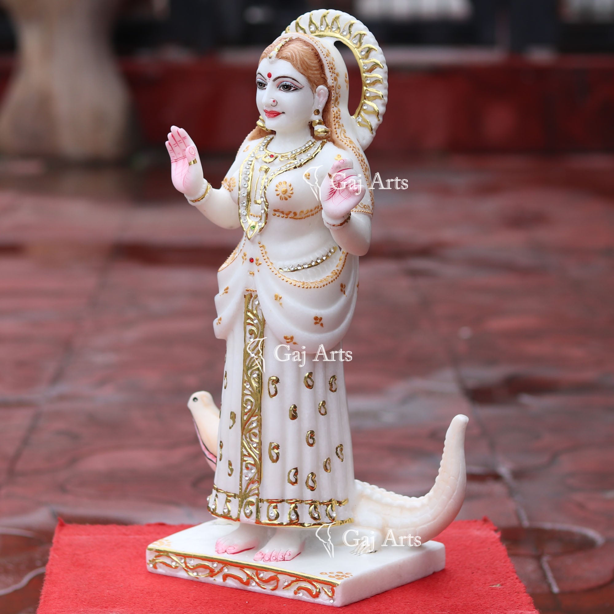 White Marble Khodiyar Maa Idol | 18 Inch