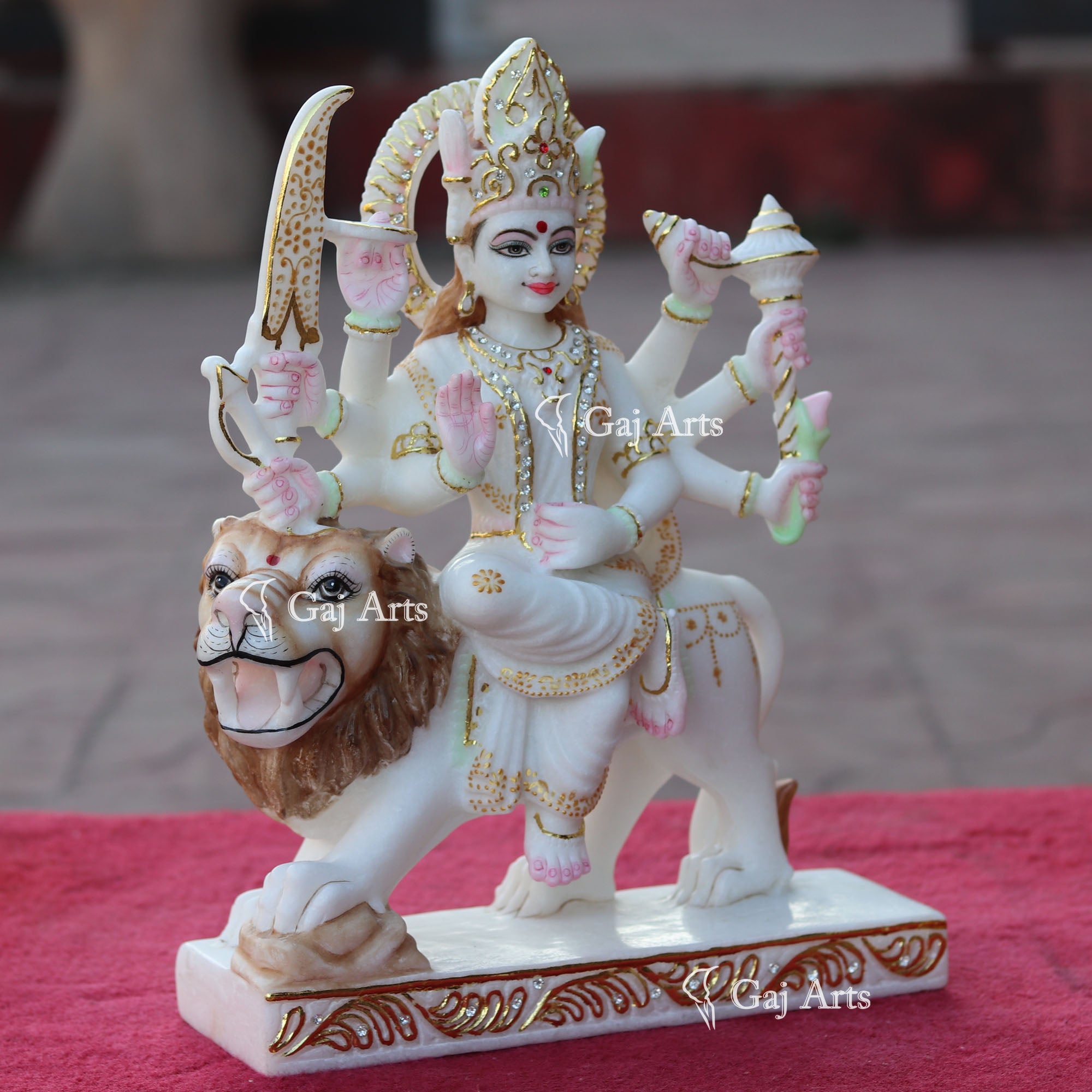 Marble Durga Mata Idol | 15 Inch