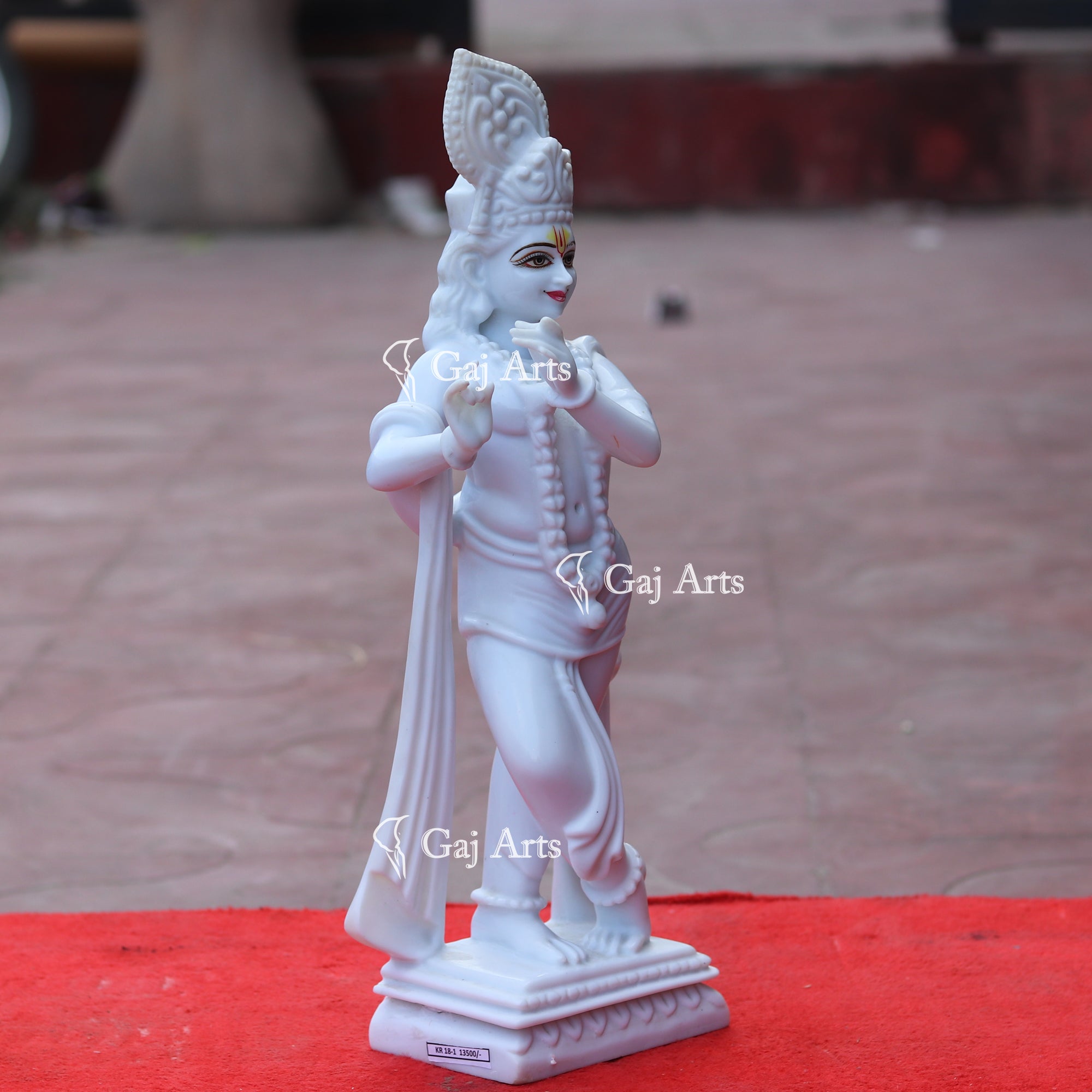 Makrana Marble Krishna Idol | 18 Inch