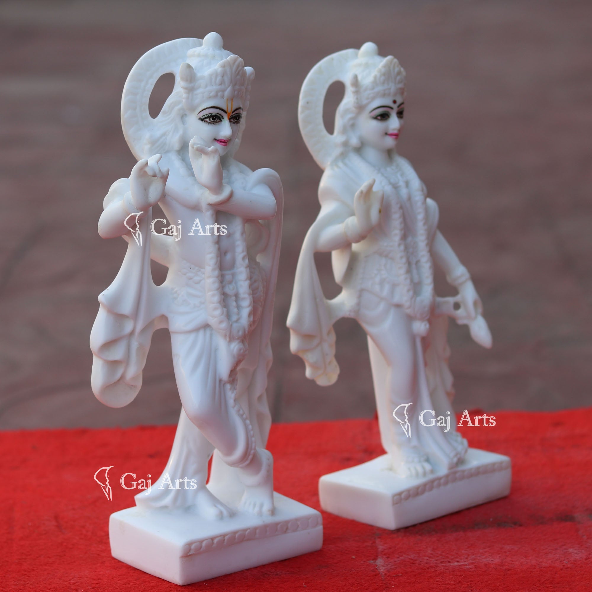 Marble Powder Radha Krishna Idol | 12 Inch