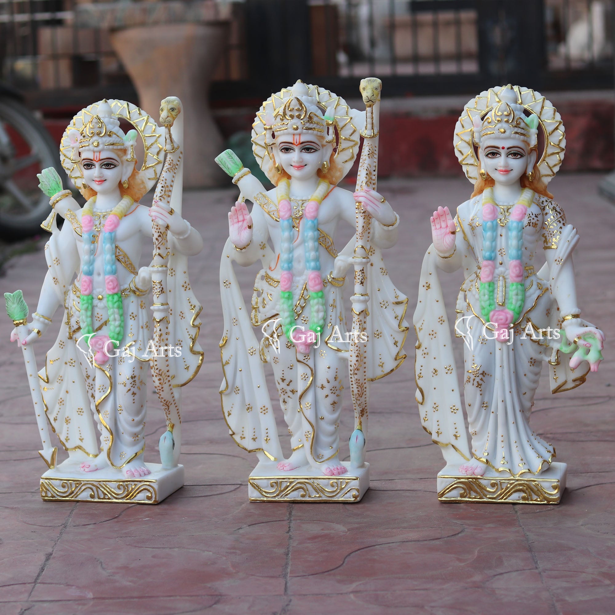 Makrana Marble Powder Ram Jodi Idol | 24 Inch