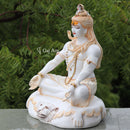 White Marble Ethiopia Shiva Statue | 18 Inch