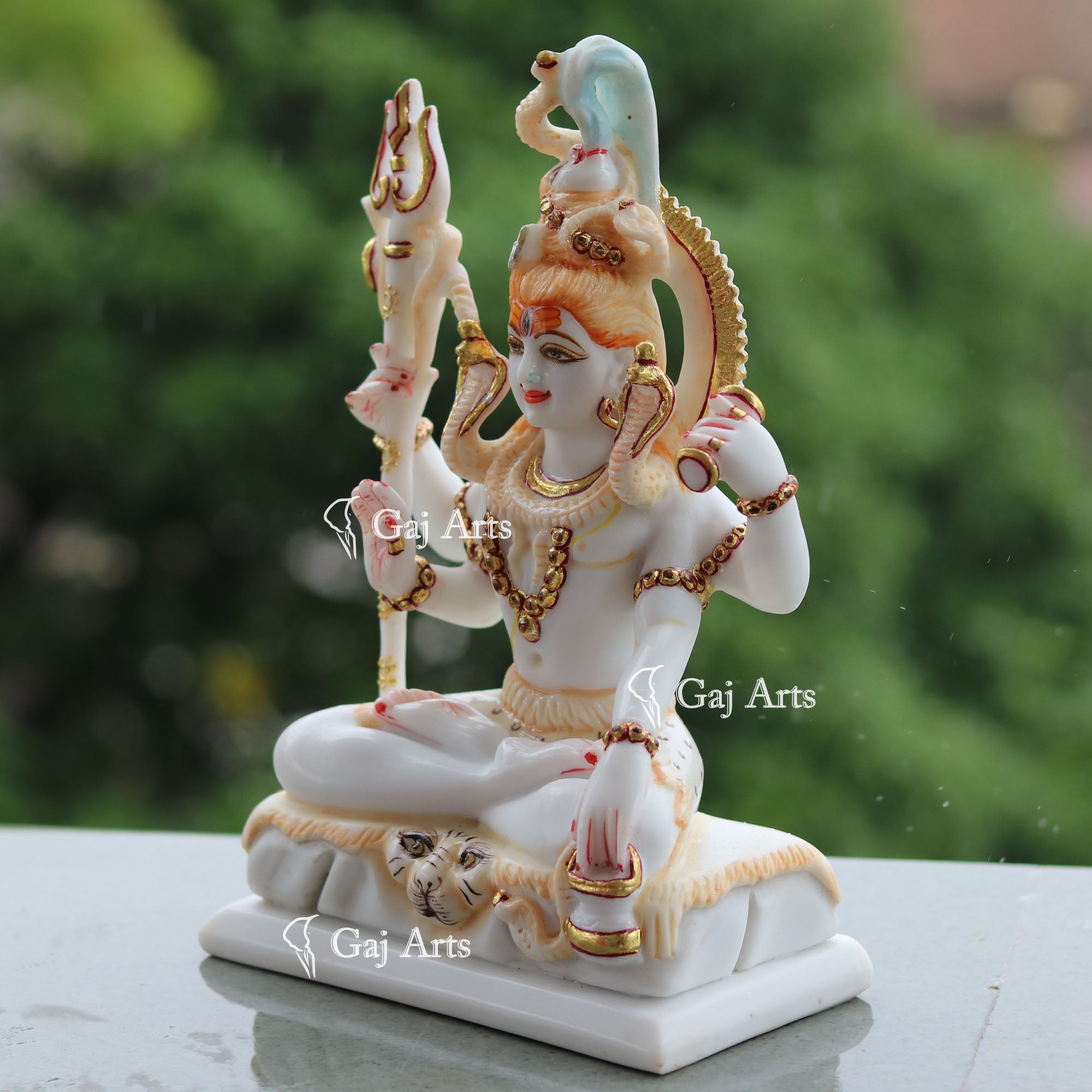 Lord Shiva Padmasana Marble Idol 10 Inch