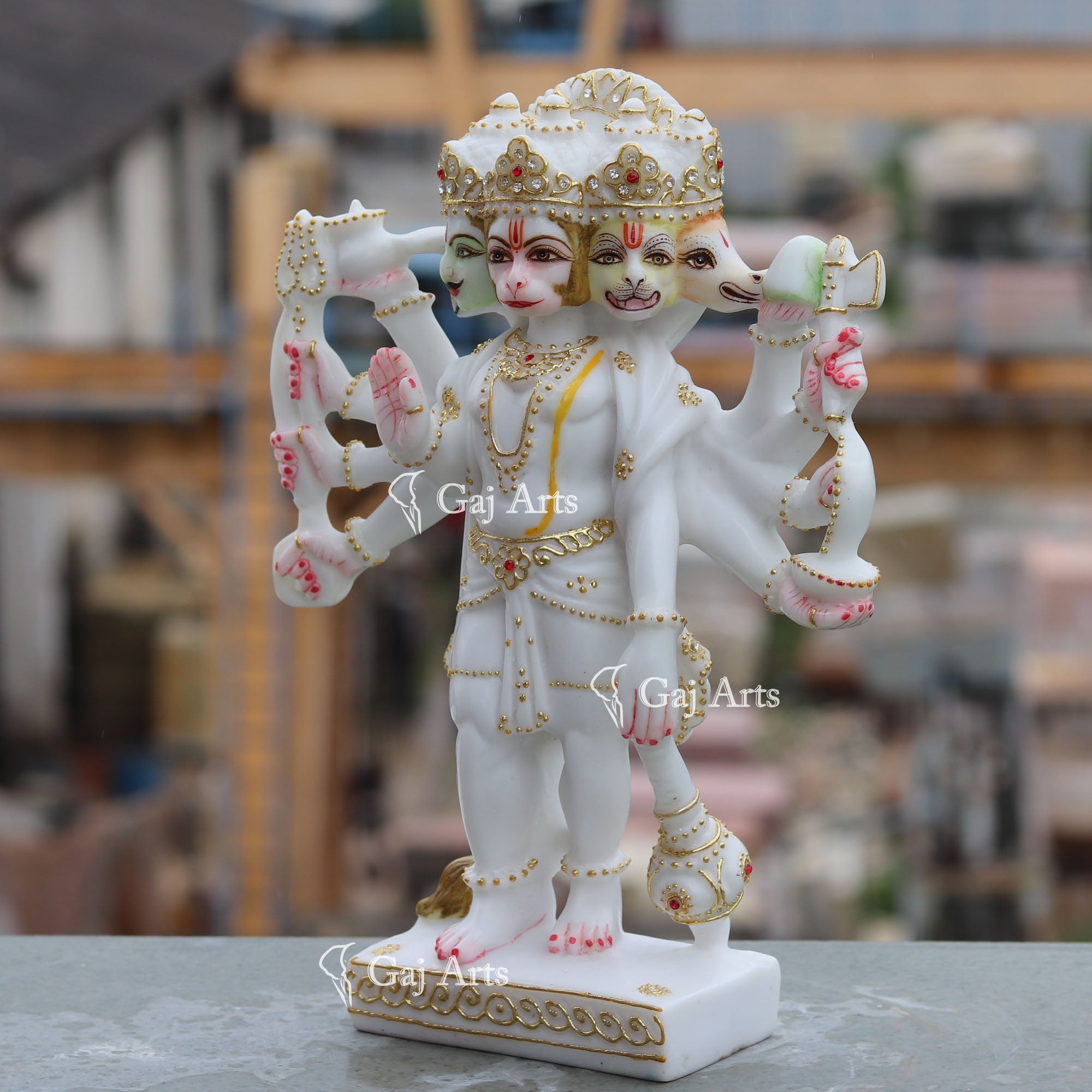 Marble Panchmukhi Hanuman Ji Idol | 12 Inch