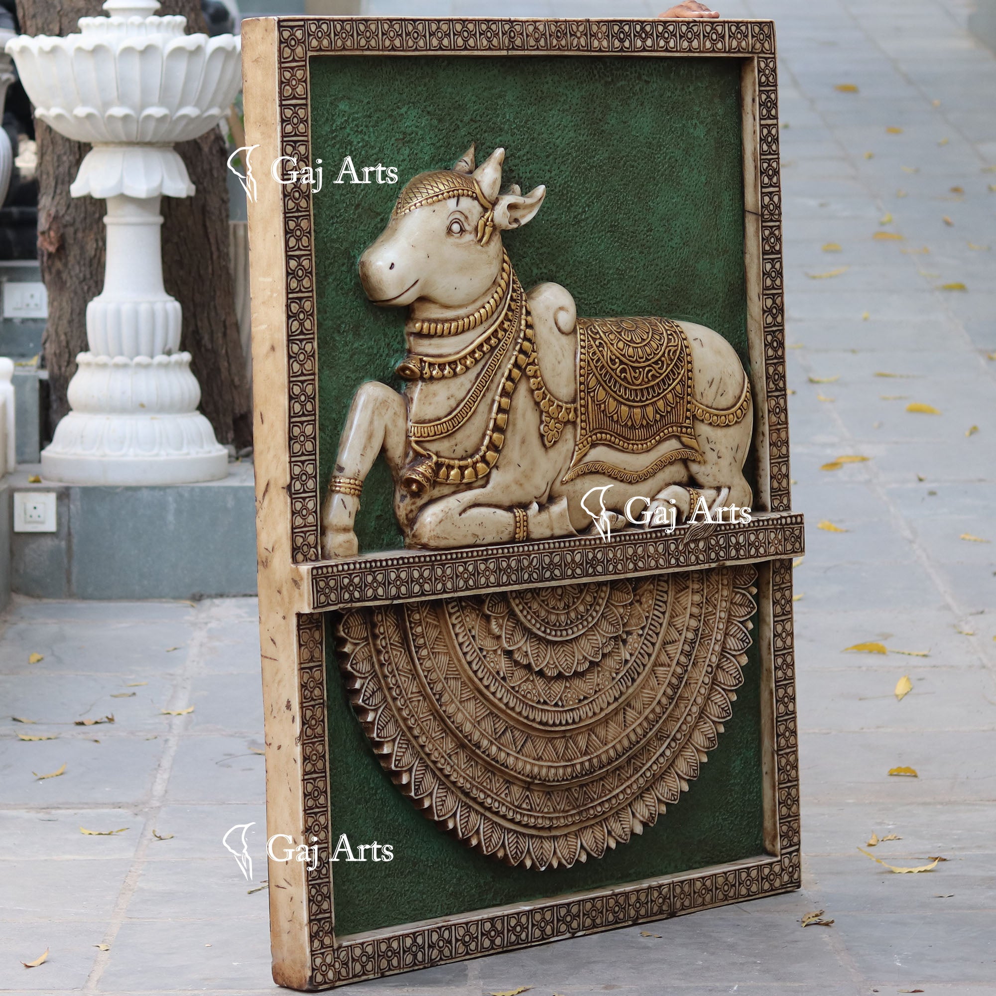 White Marble Nandi Wall Panel | 57 Inch