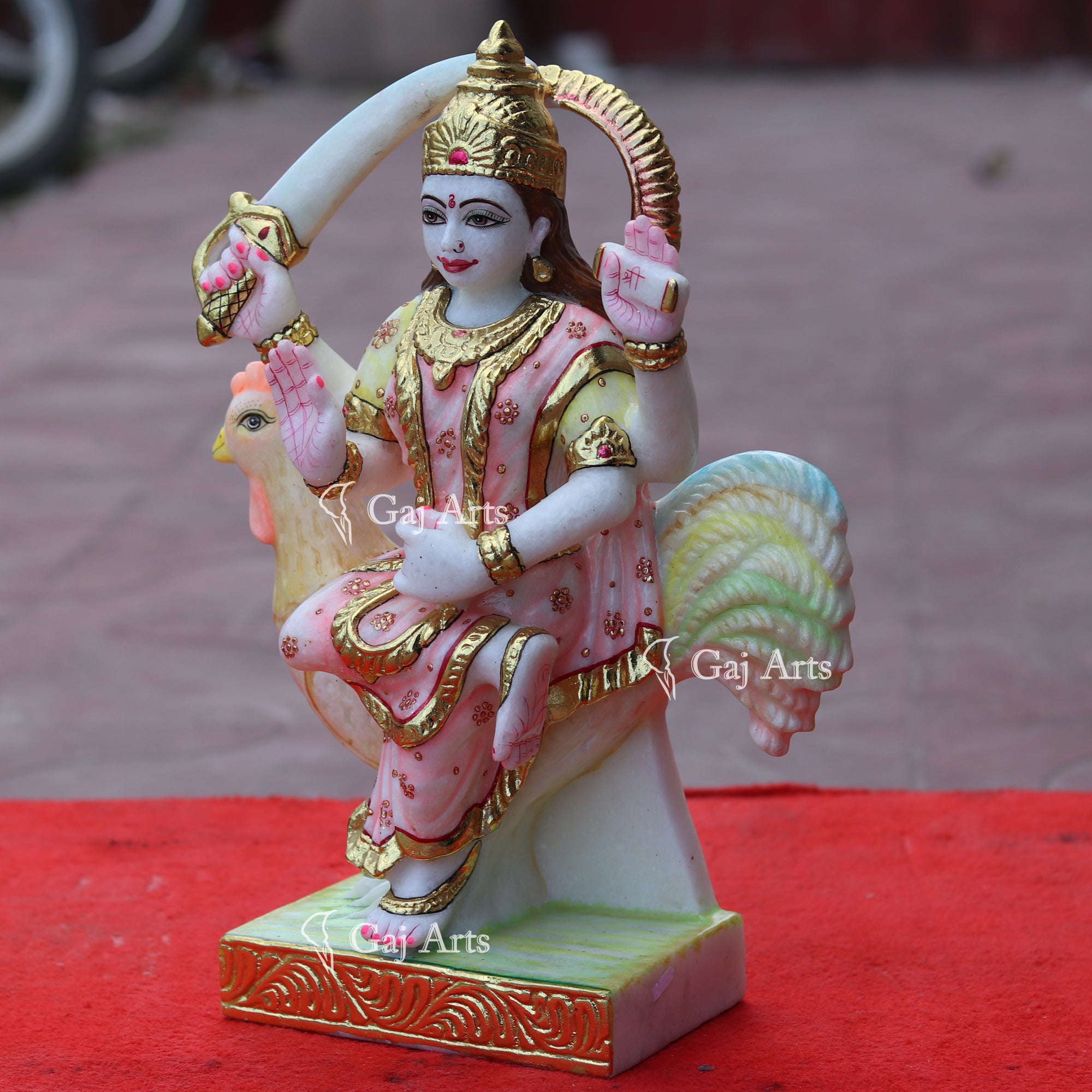 White Marble Bahu Charni Mata Idol | 15 Inch