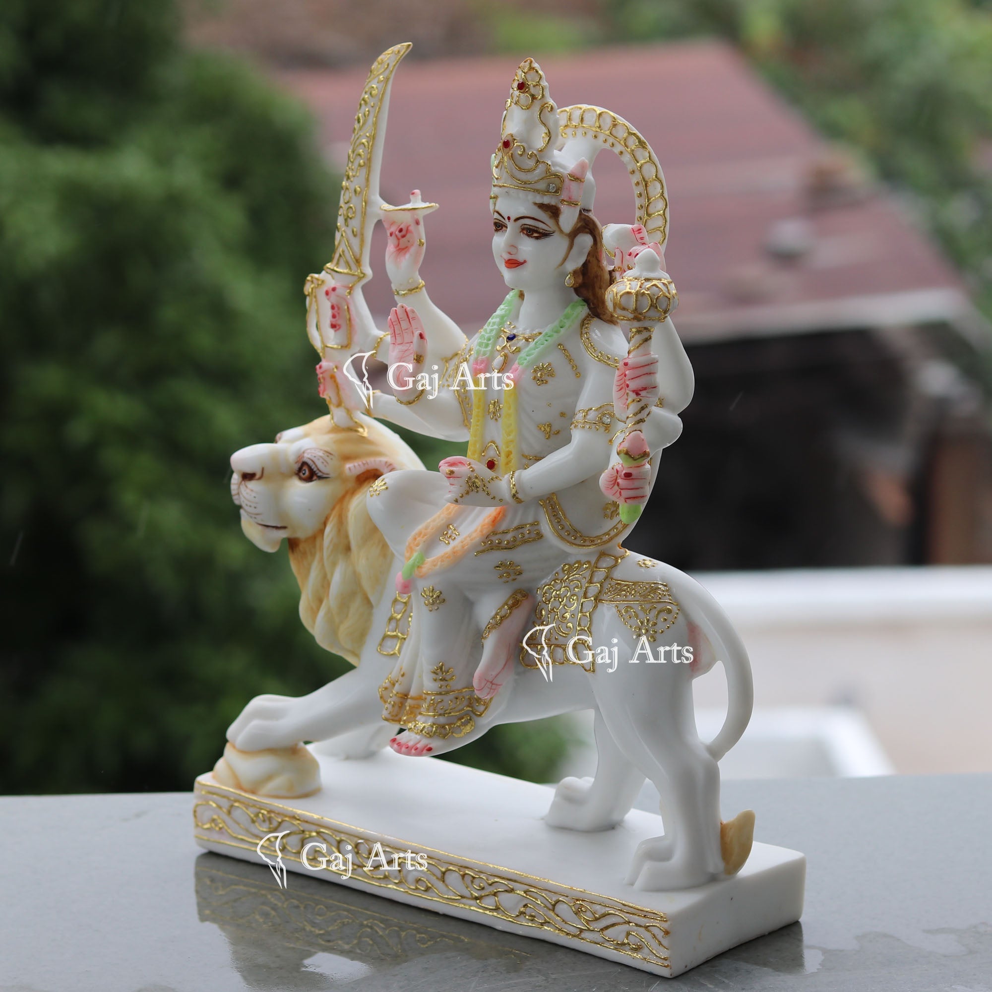 Korean Marble Durga Maa Idol | 12 Inch