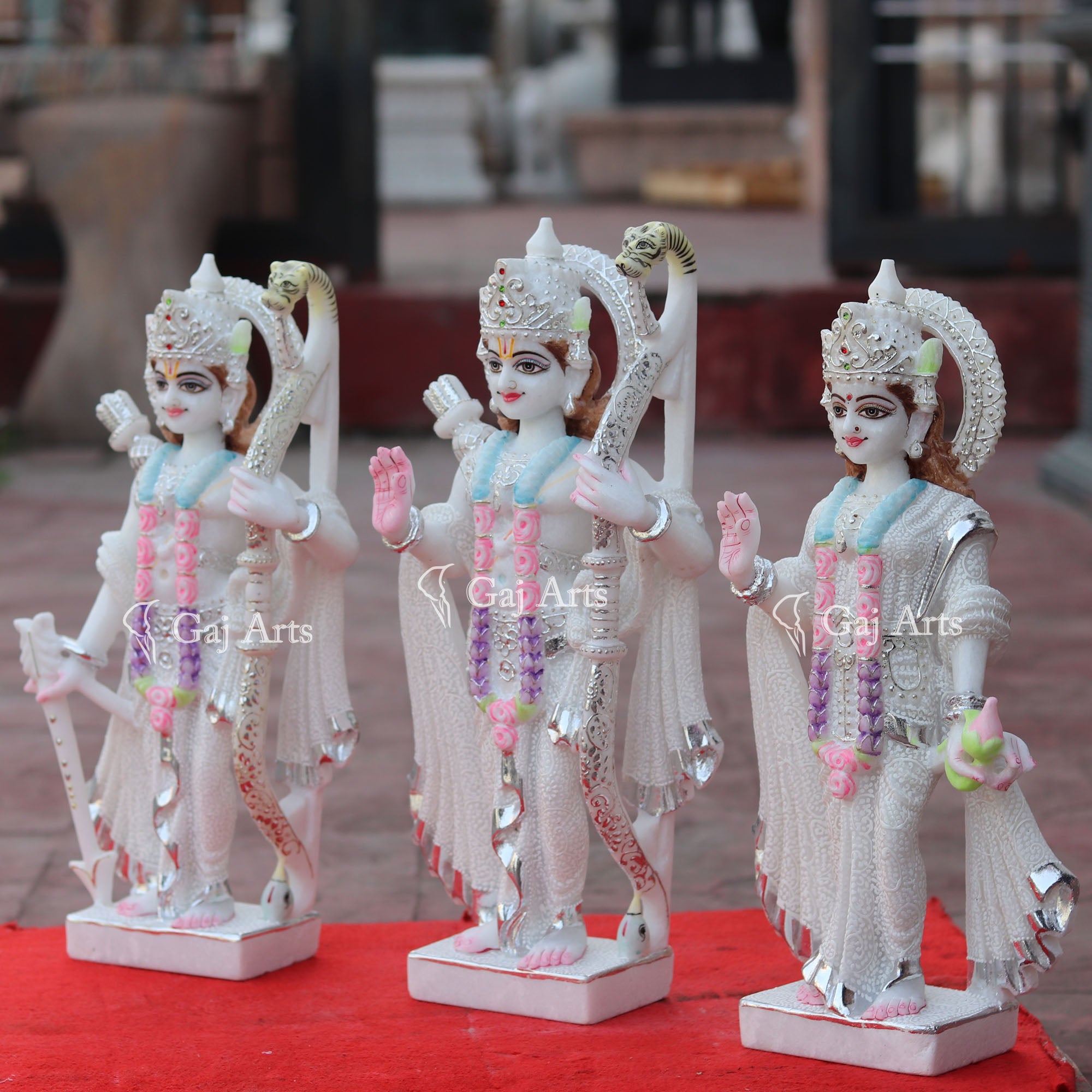 White Makrana Marble Ram Jodi Idol | 18 Inch