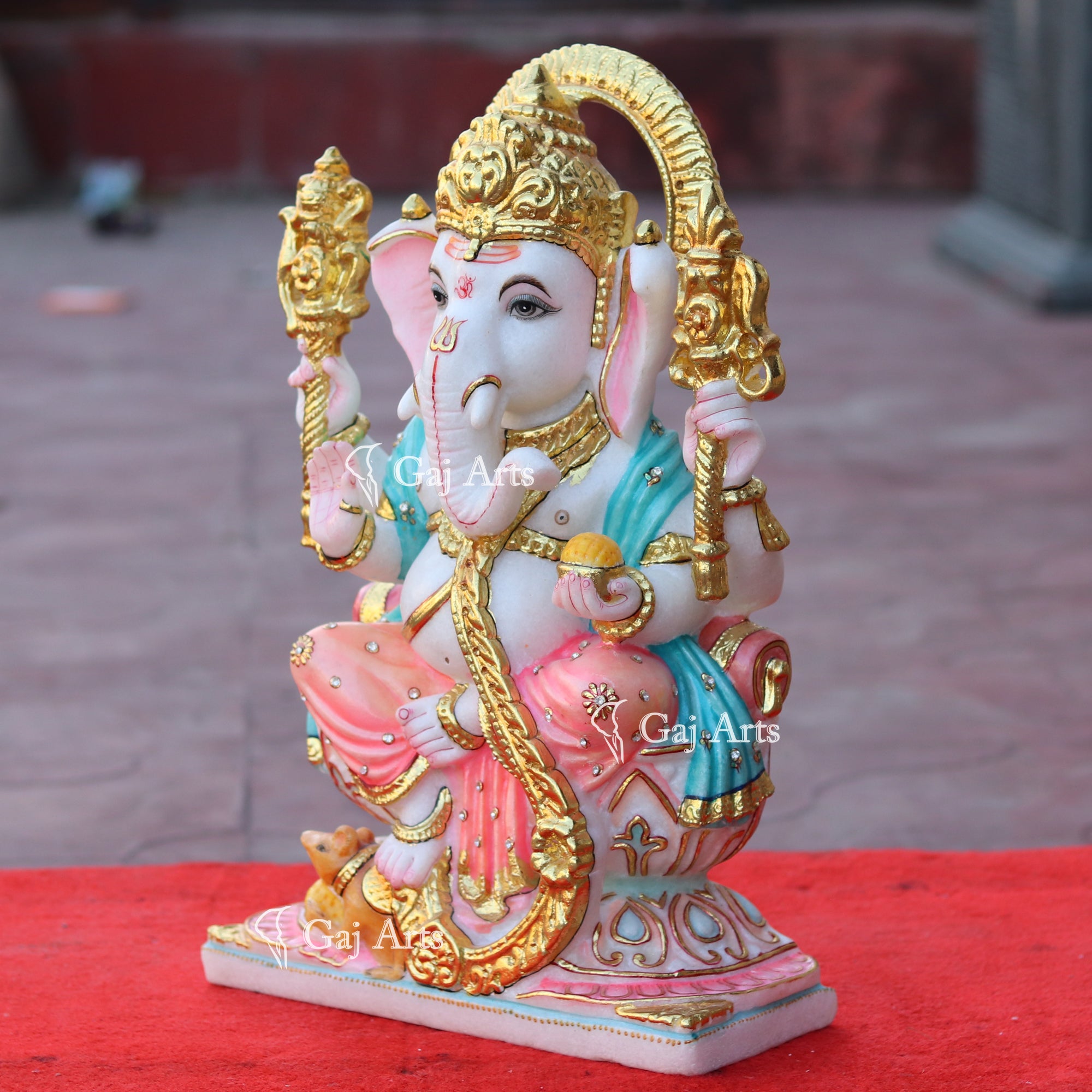 Super White Makrana Marble Ganesh Idol | 18 Inch