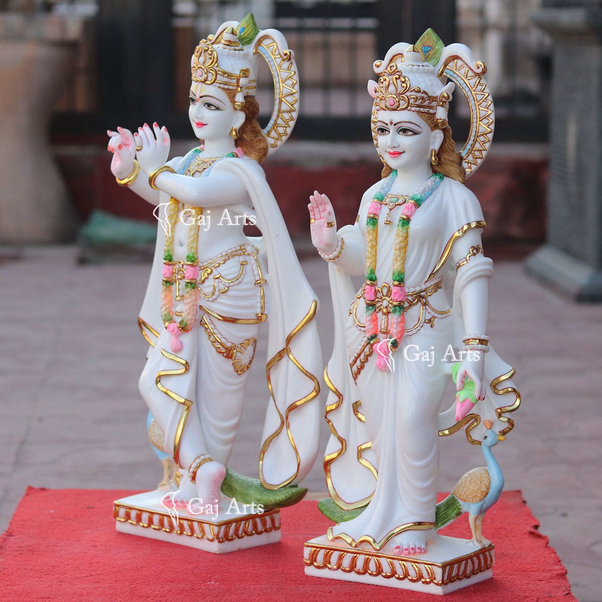 Makrana Marble Powder Radha Krishna Statue | 24 Inch