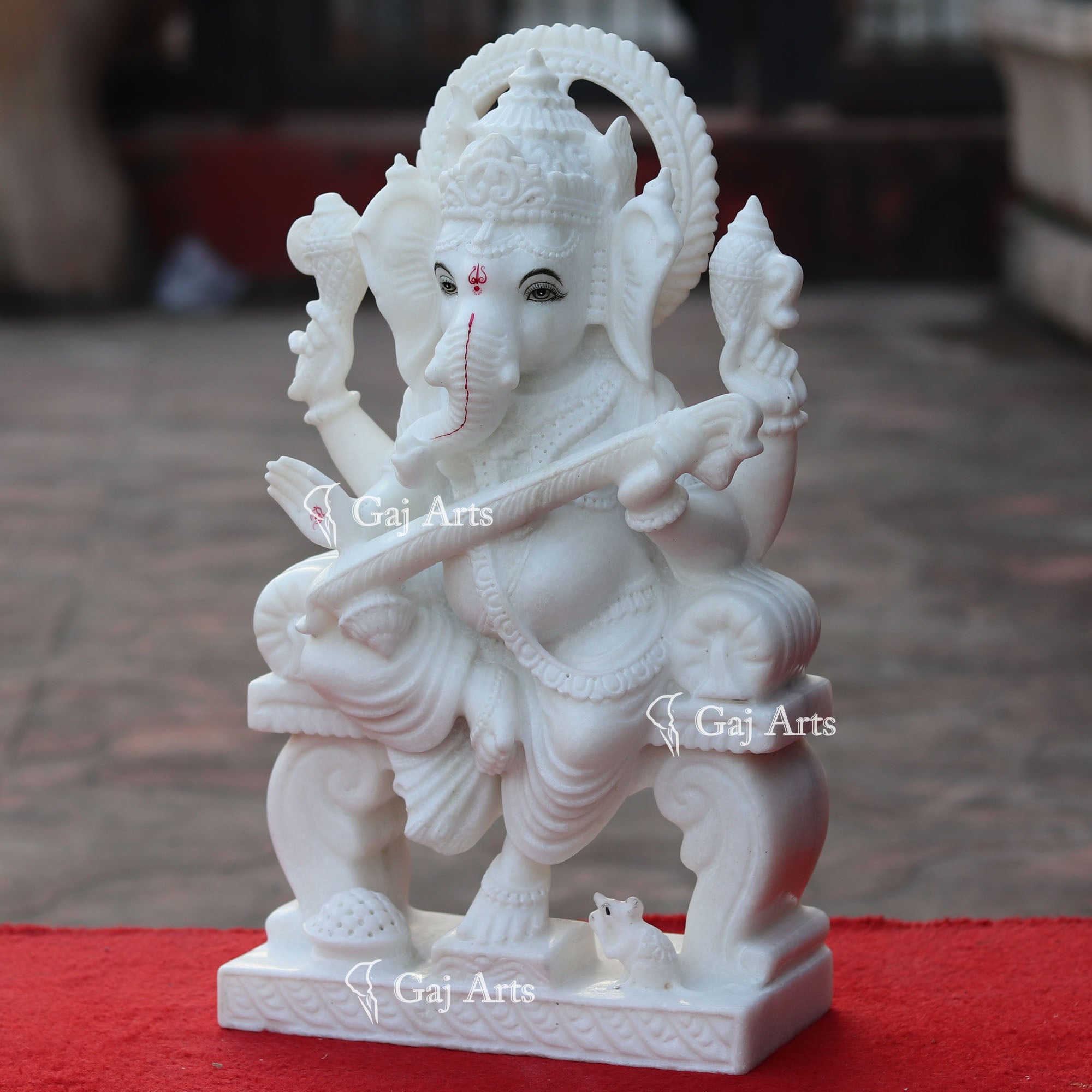 Super White Makrana Marble Ganesh Idol | 18 Inch