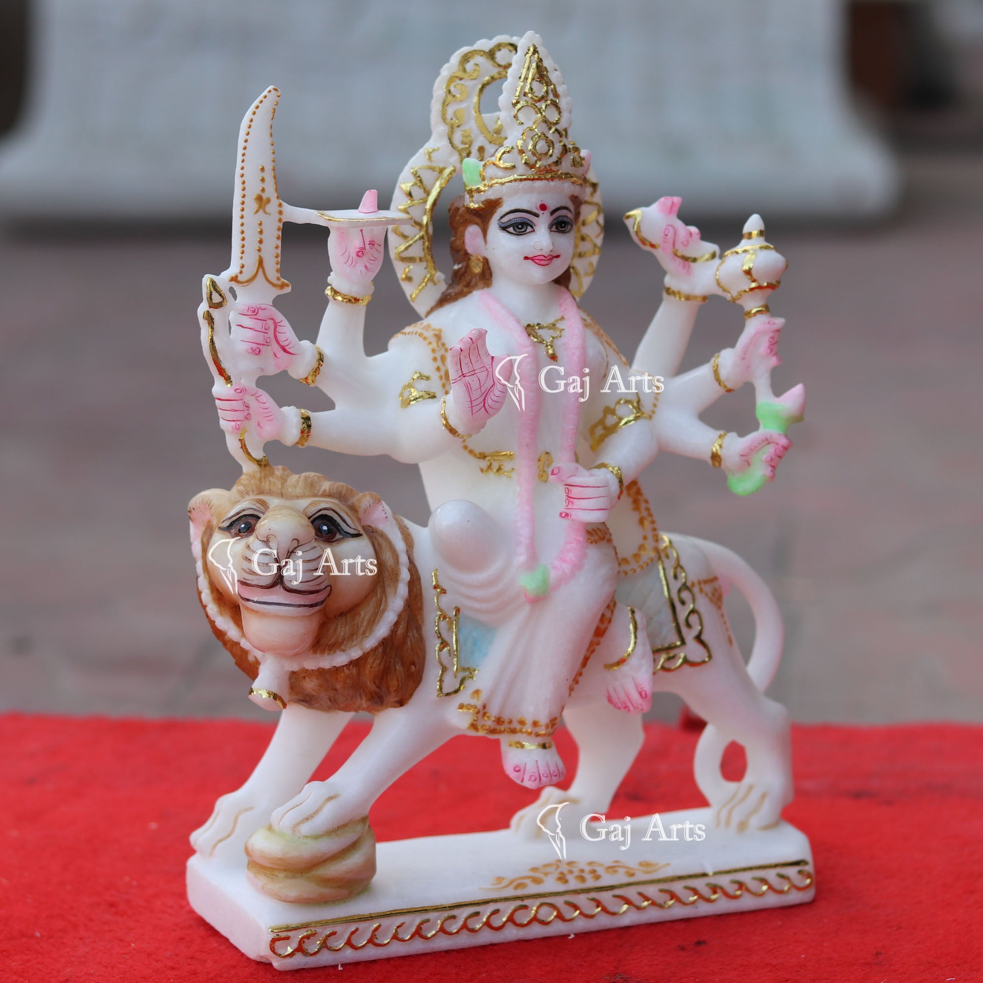 Marble Durga Mata Idol | 11 Inch