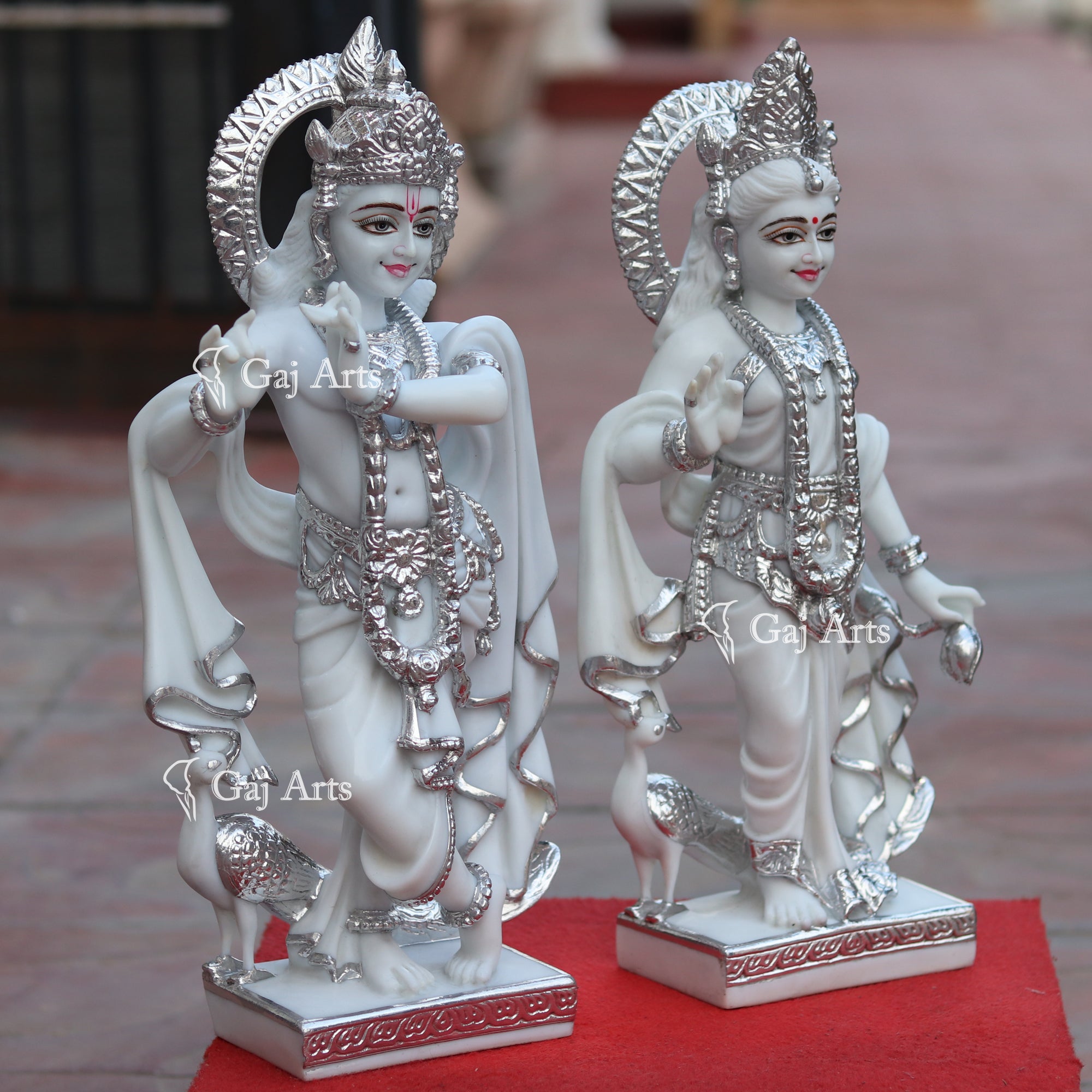 Makrana Marble Powder Radha Krishna Murti | 18 Inch