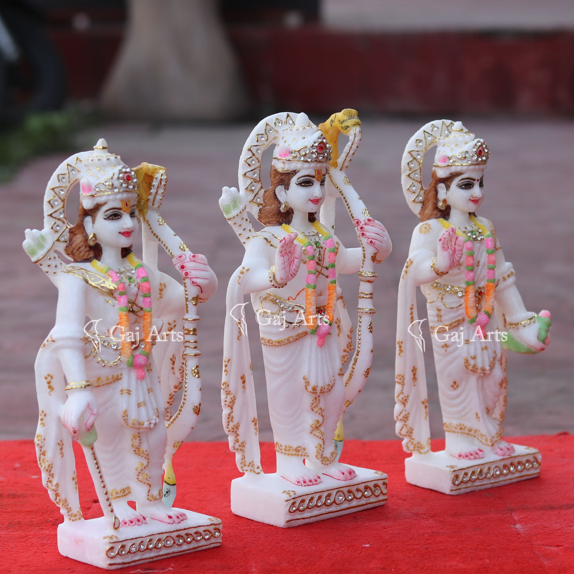 White Makrana Marble Ram Jodi Idol | 12 Inch