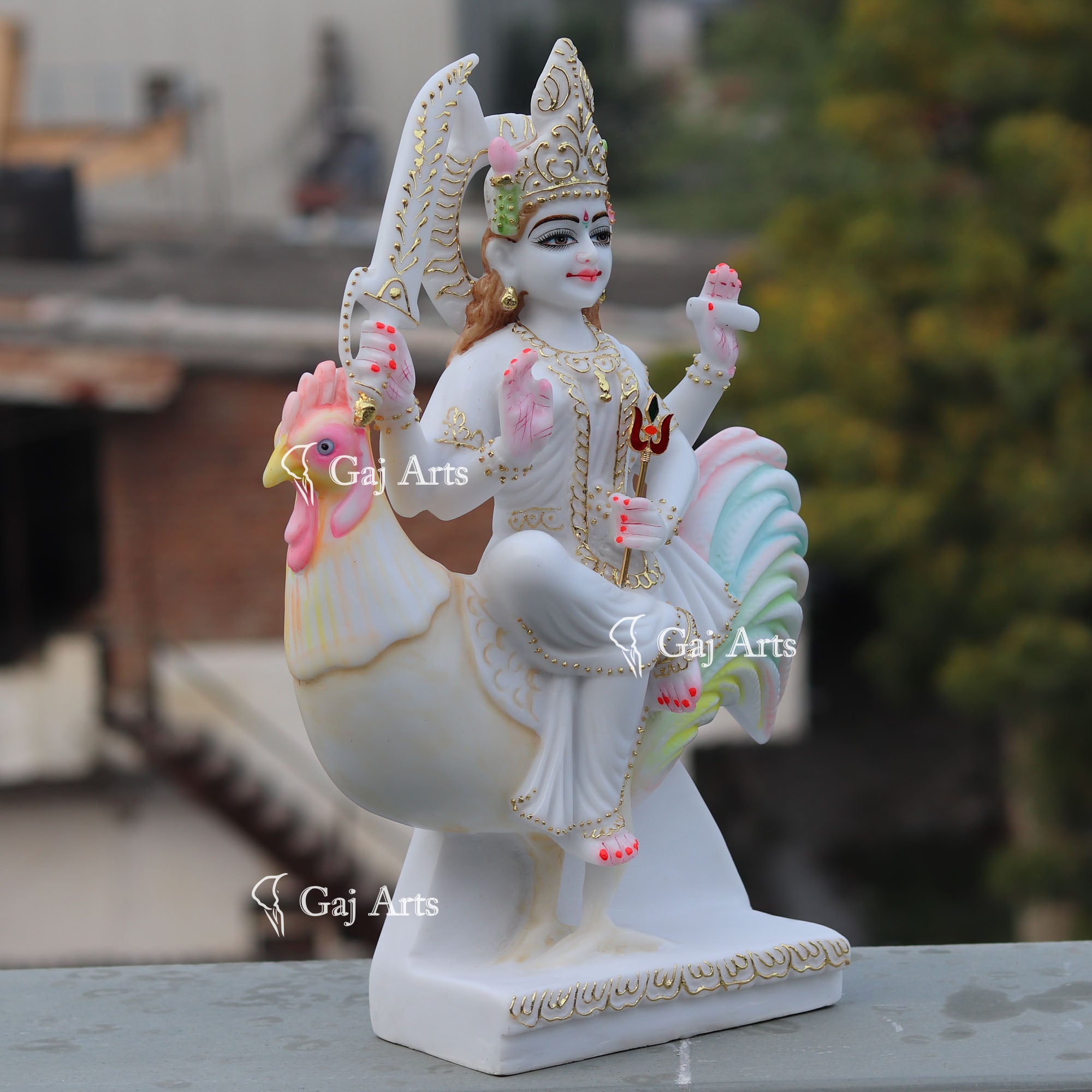 Marble Bahu Charni Mata Idol | 18 Inch