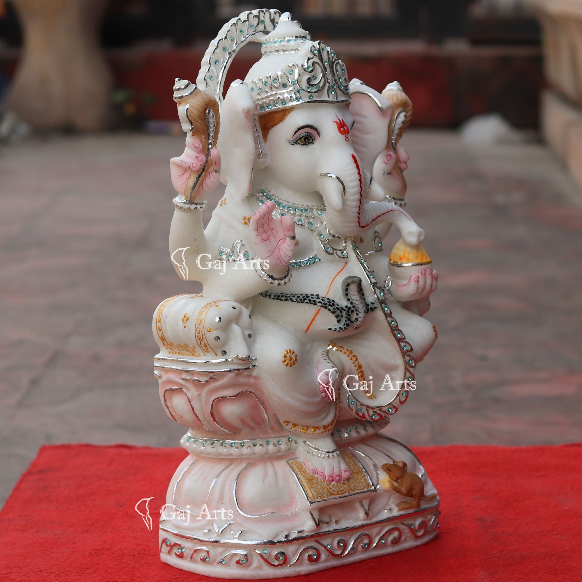 Super White Makrana Marble Ganesh Idol | 18 Inch