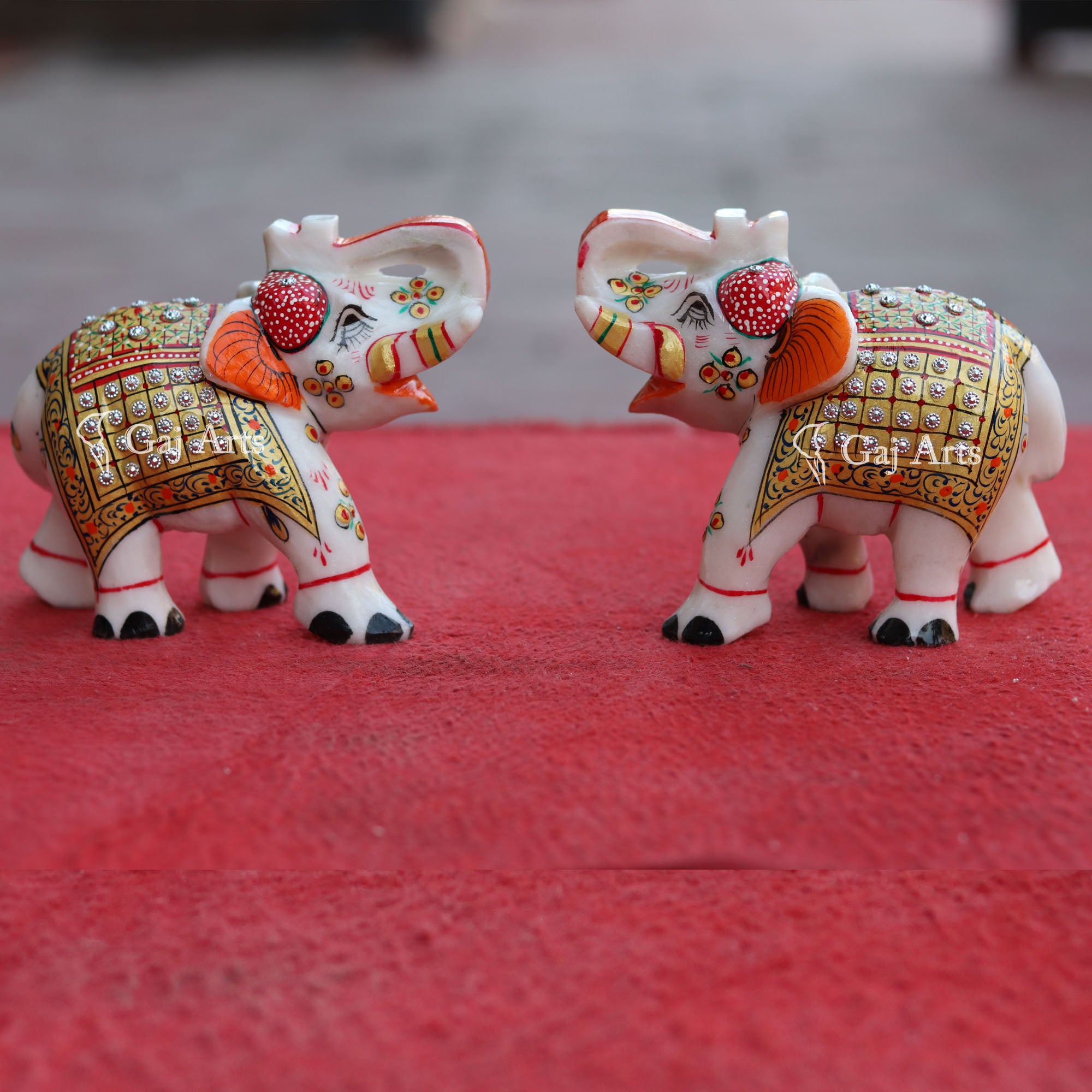 White Marble Elephant Statue | 6 Inch