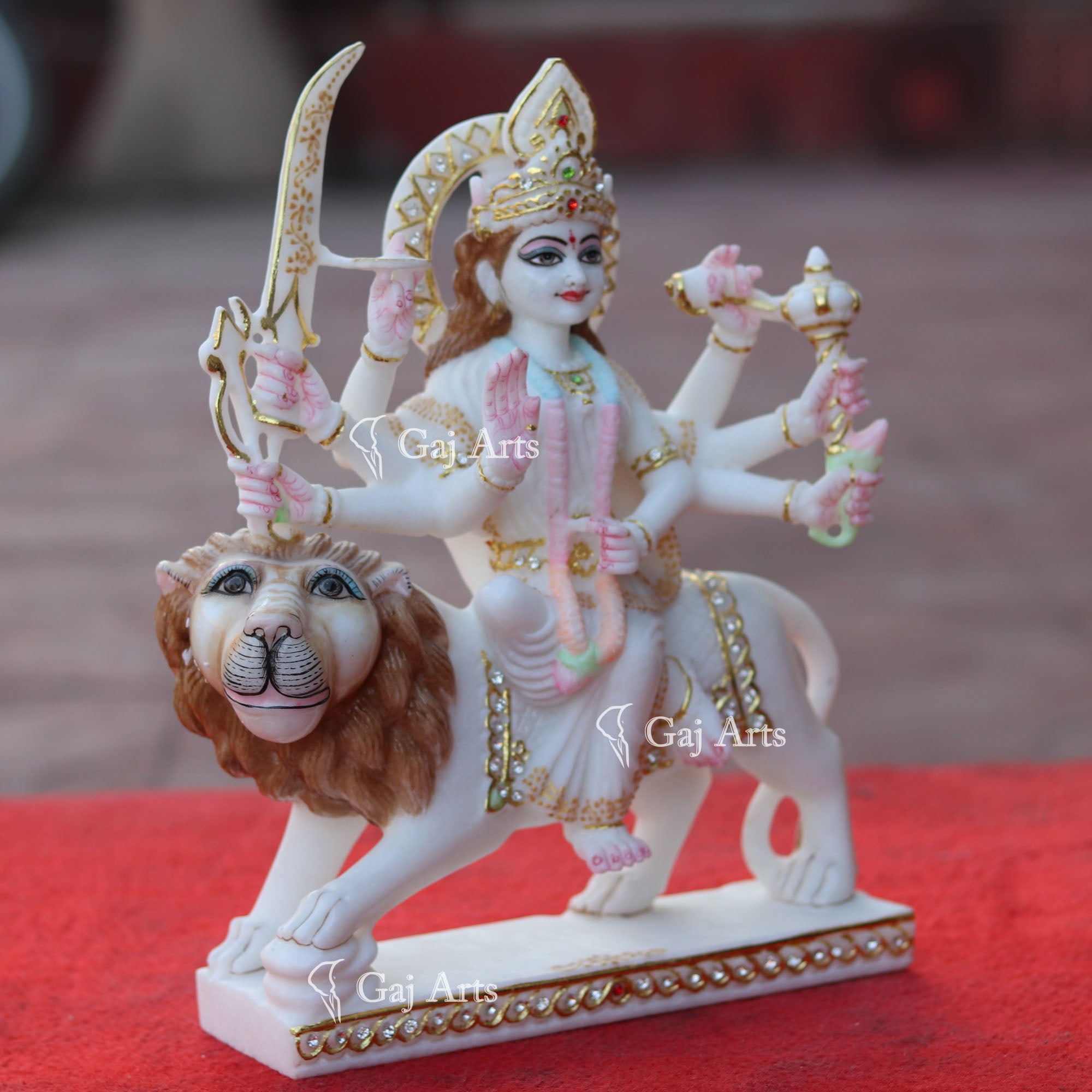 Marble Durga Mata Idol | 12 Inch