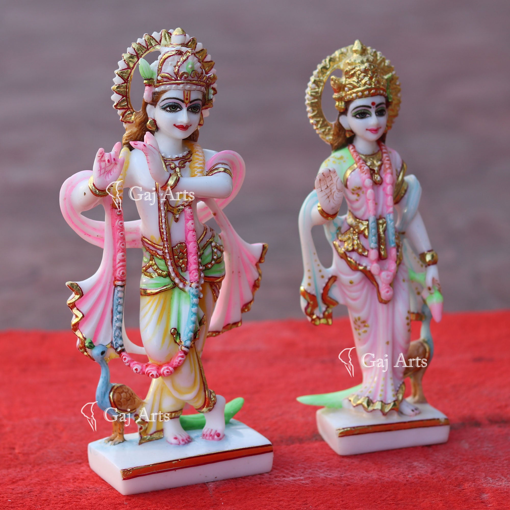 Marble Radha Krishna Statue | 9 Inch